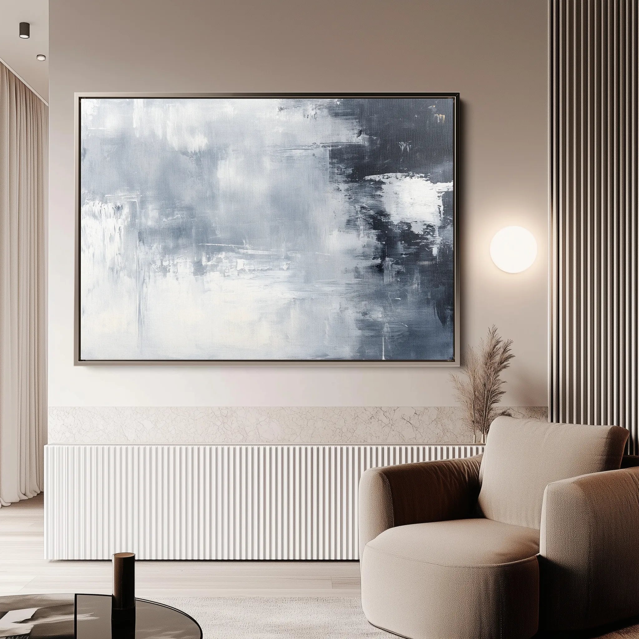 Abstract 675 Canvas Art 18" x 24" / 45 x 60 cm / Black
