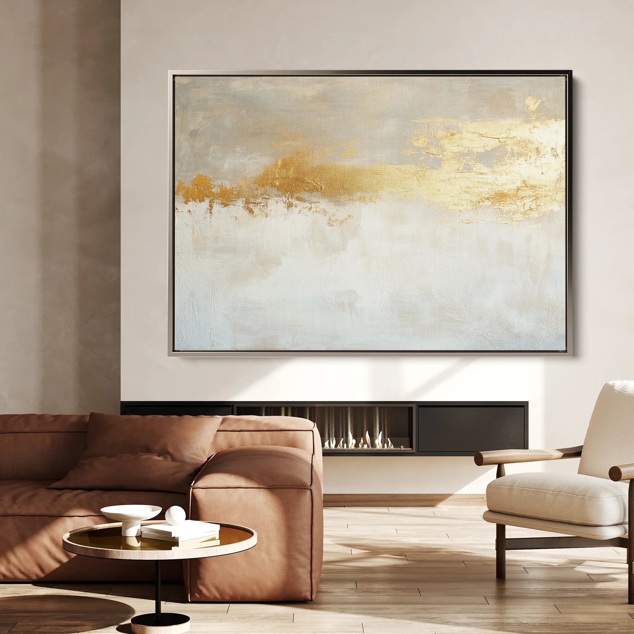 Abstract 676 Canvas Art 18" x 24" / 45 x 60 cm / Black