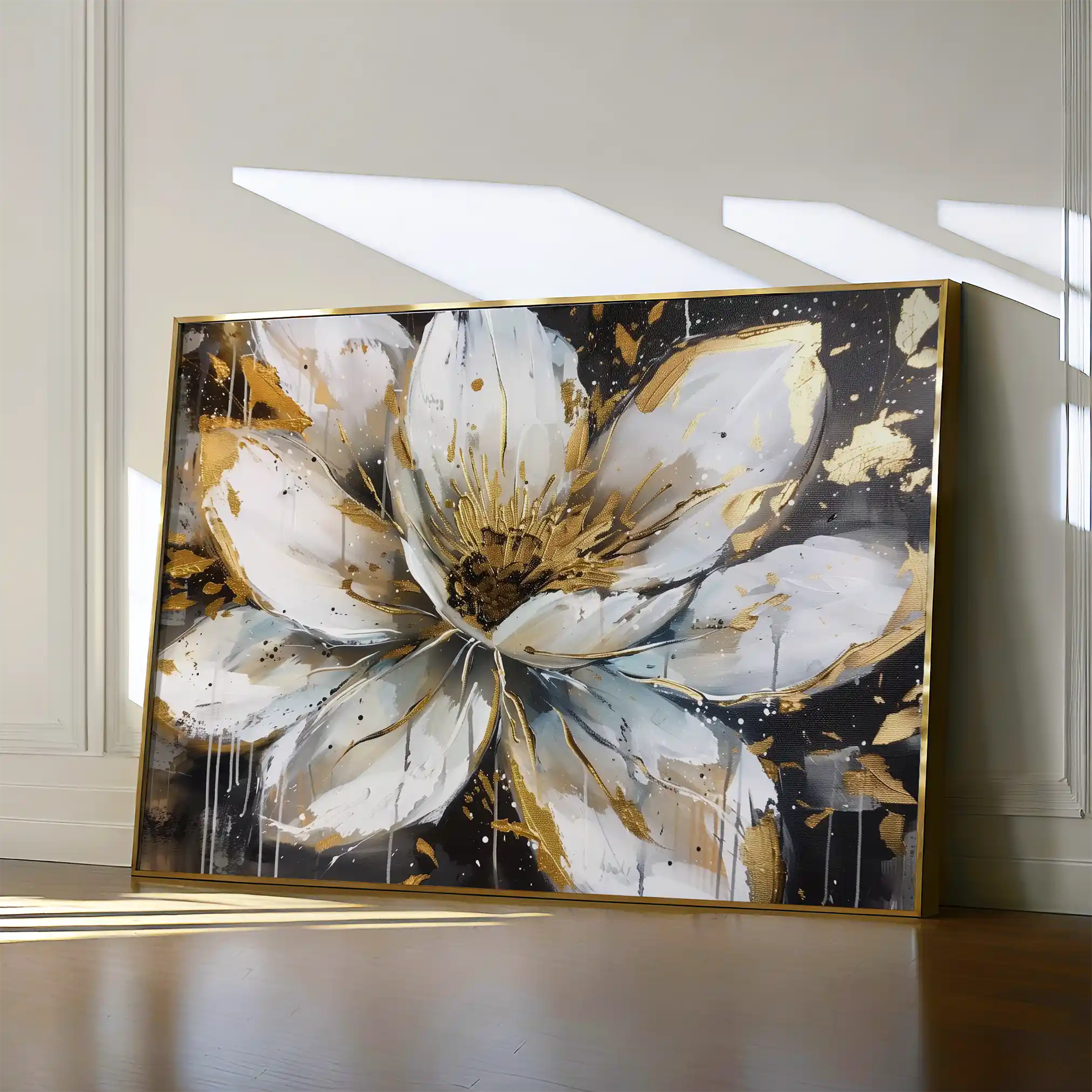 Floral 676 Canvas Art 60 x 40 cm / Black