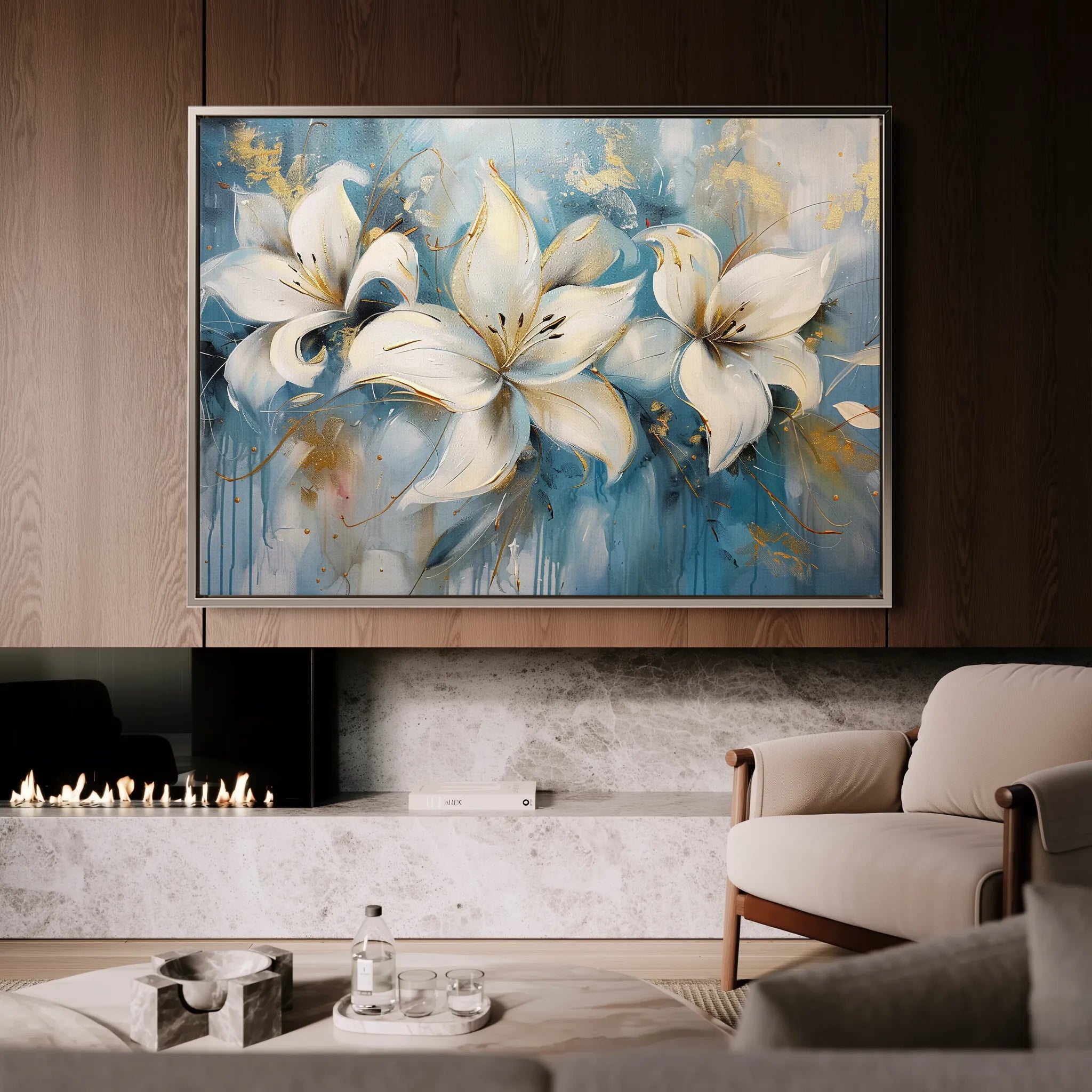 Floral 678 Canvas Art 18" x 24" / 45 x 60 cm / Black