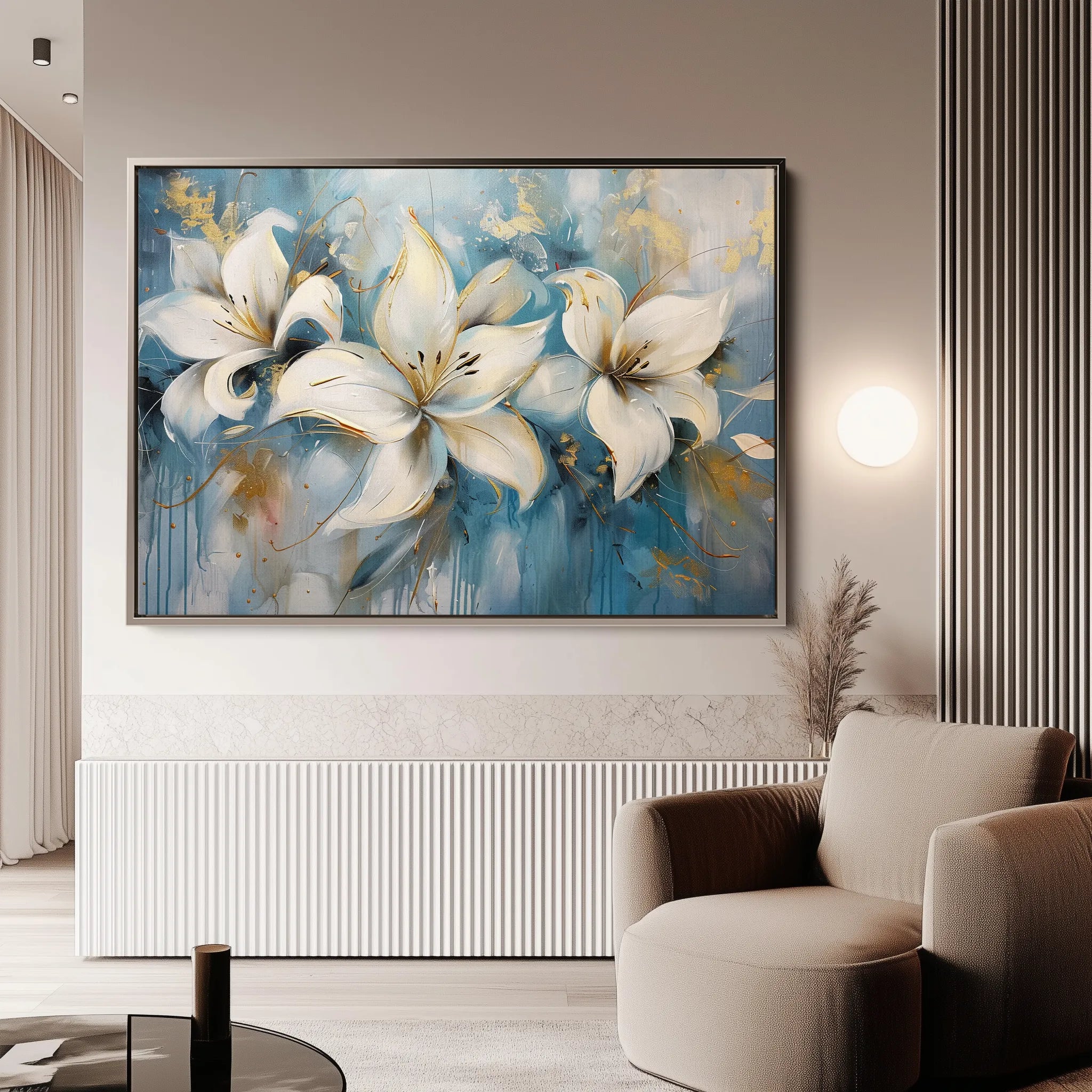 Floral 678 Canvas Art 18" x 24" / 45 x 60 cm / Black