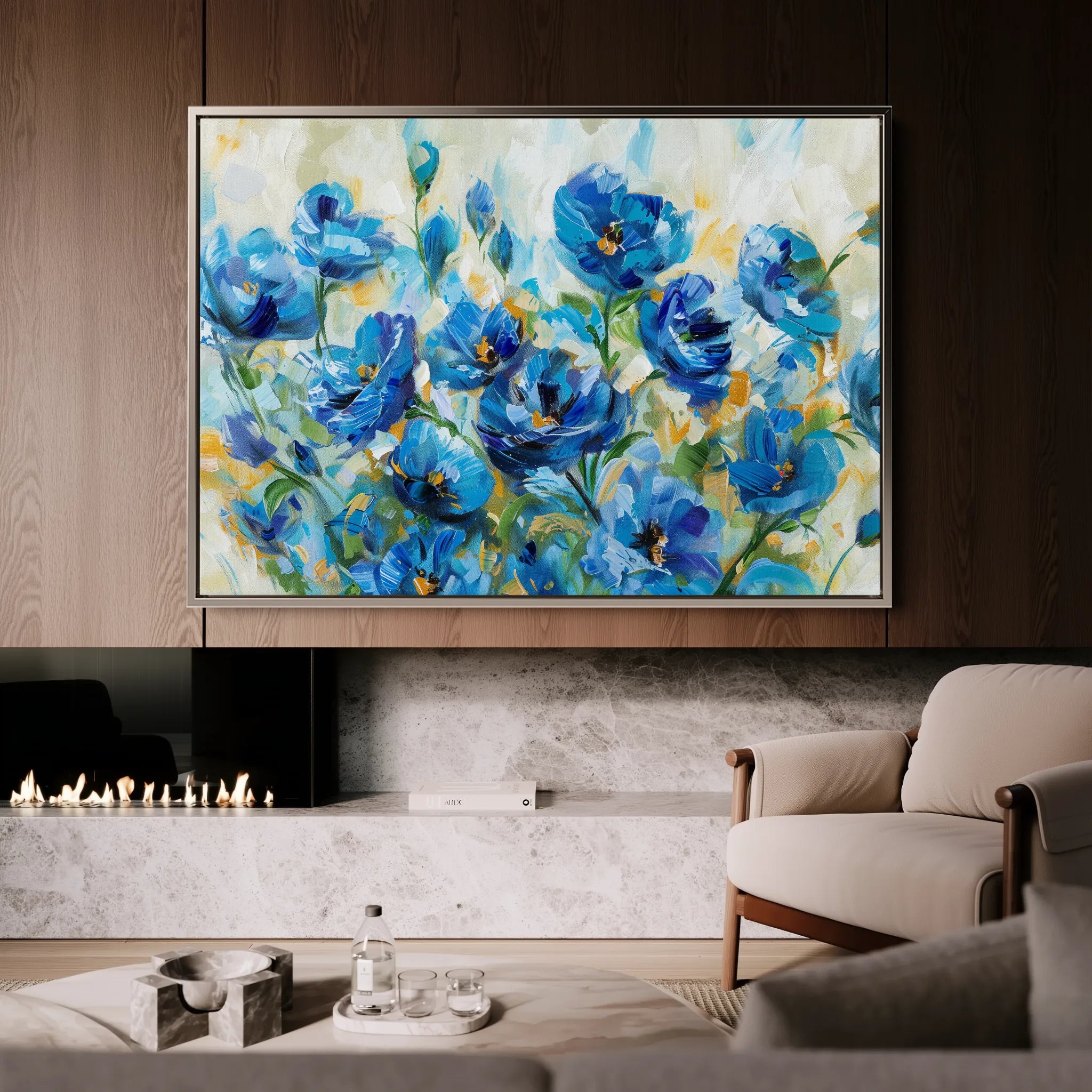Floral 680 Canvas Art 18" x 24" / 45 x 60 cm / Black