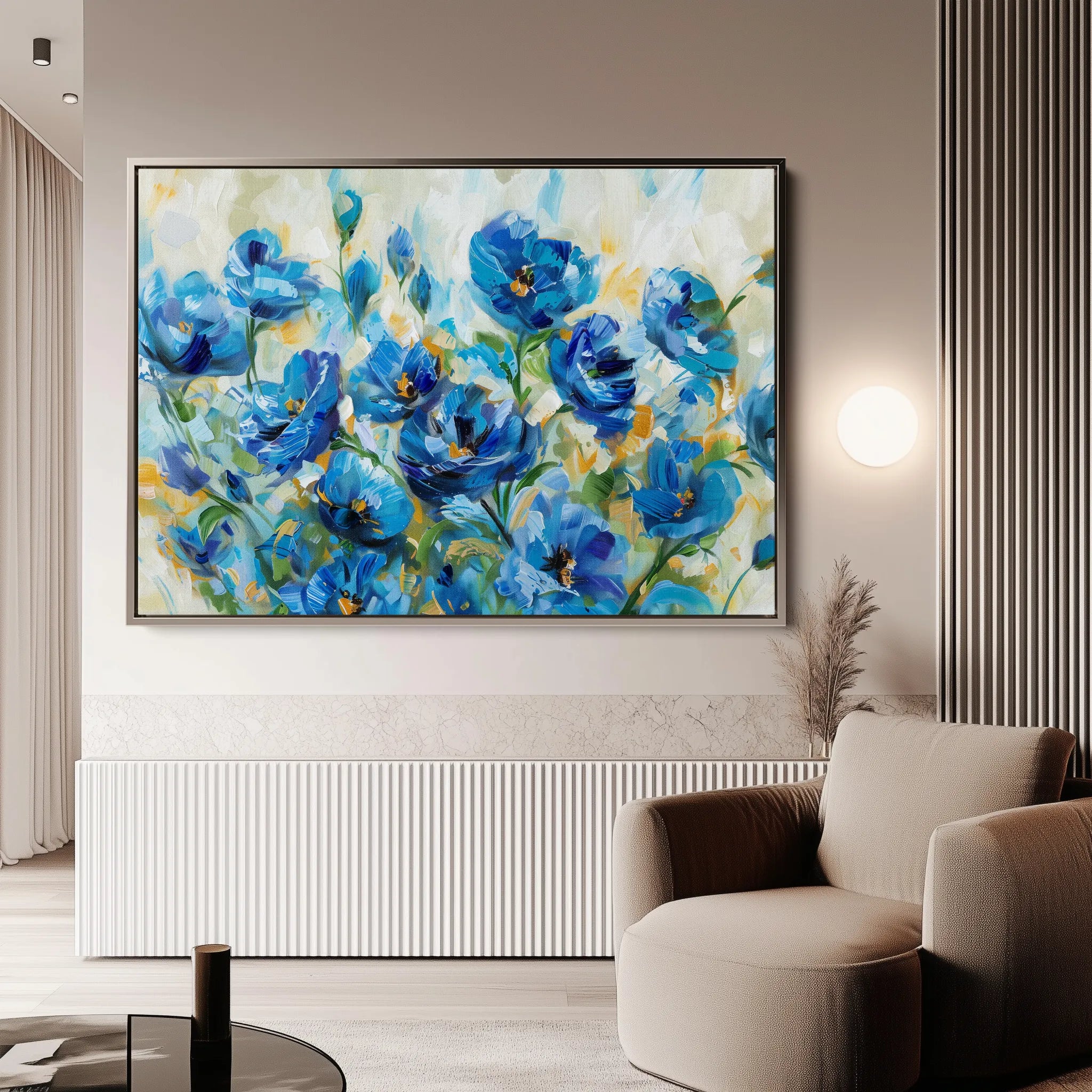 Floral 680 Canvas Art 18" x 24" / 45 x 60 cm / Black