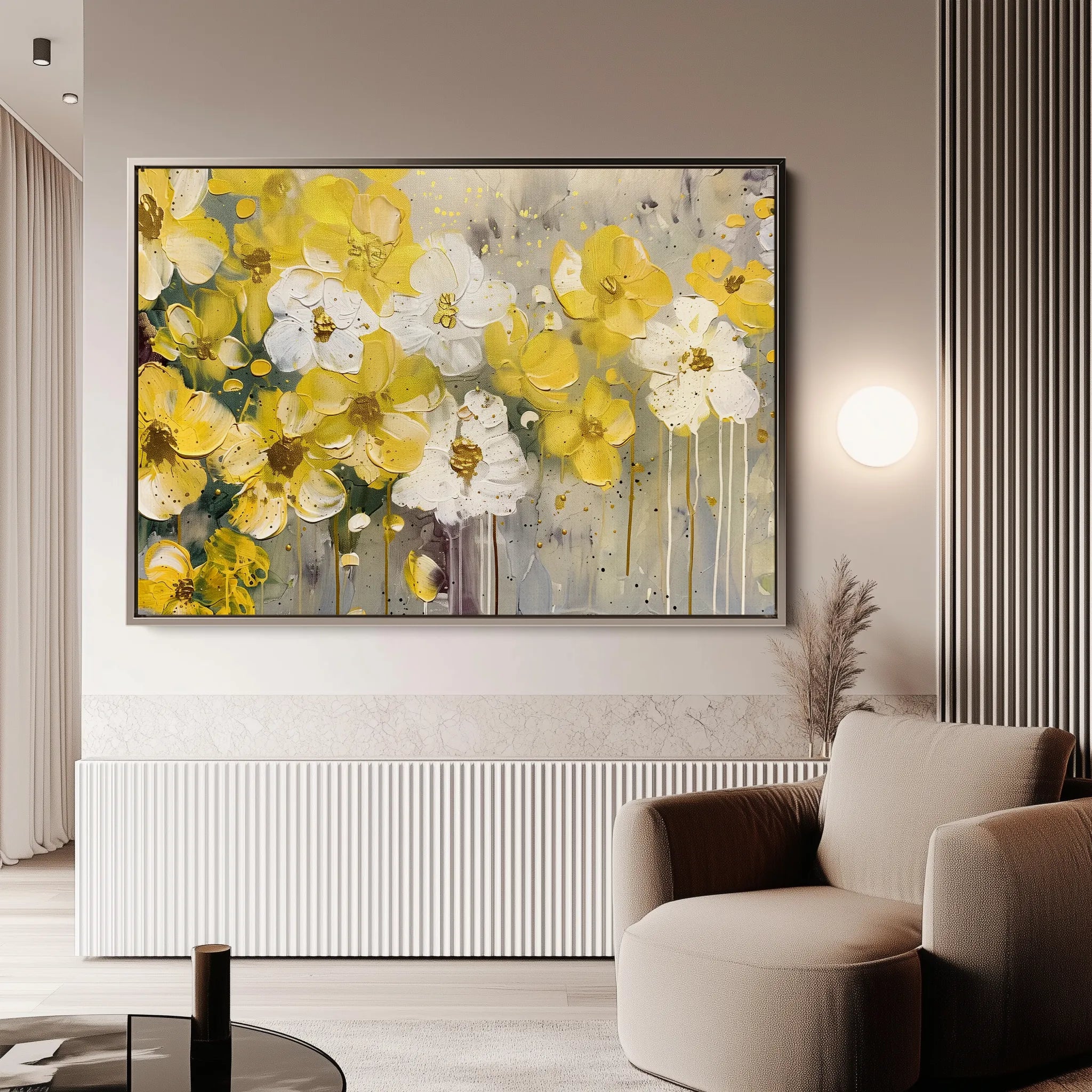 Floral 681 Canvas Art 18" x 24" / 45 x 60 cm / Black