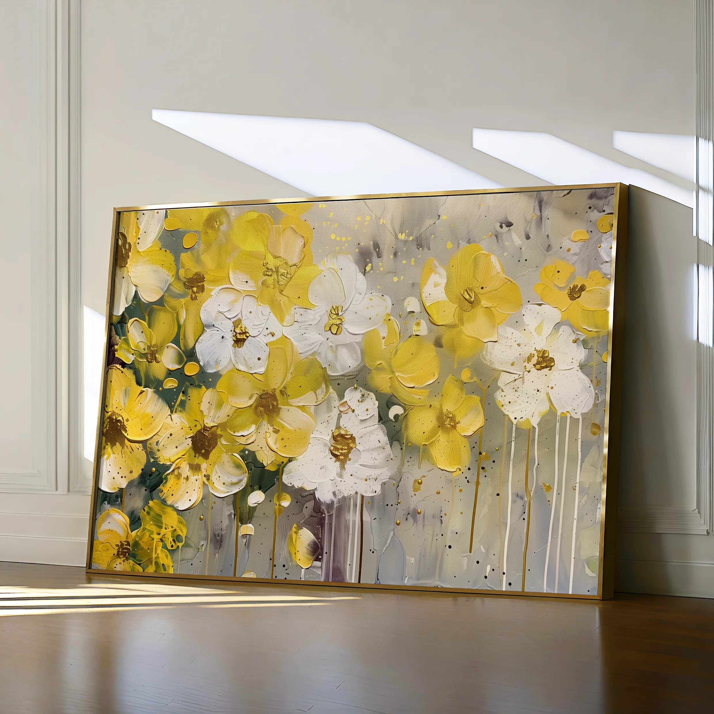 Floral 681 Canvas Art 18" x 24" / 45 x 60 cm / Black
