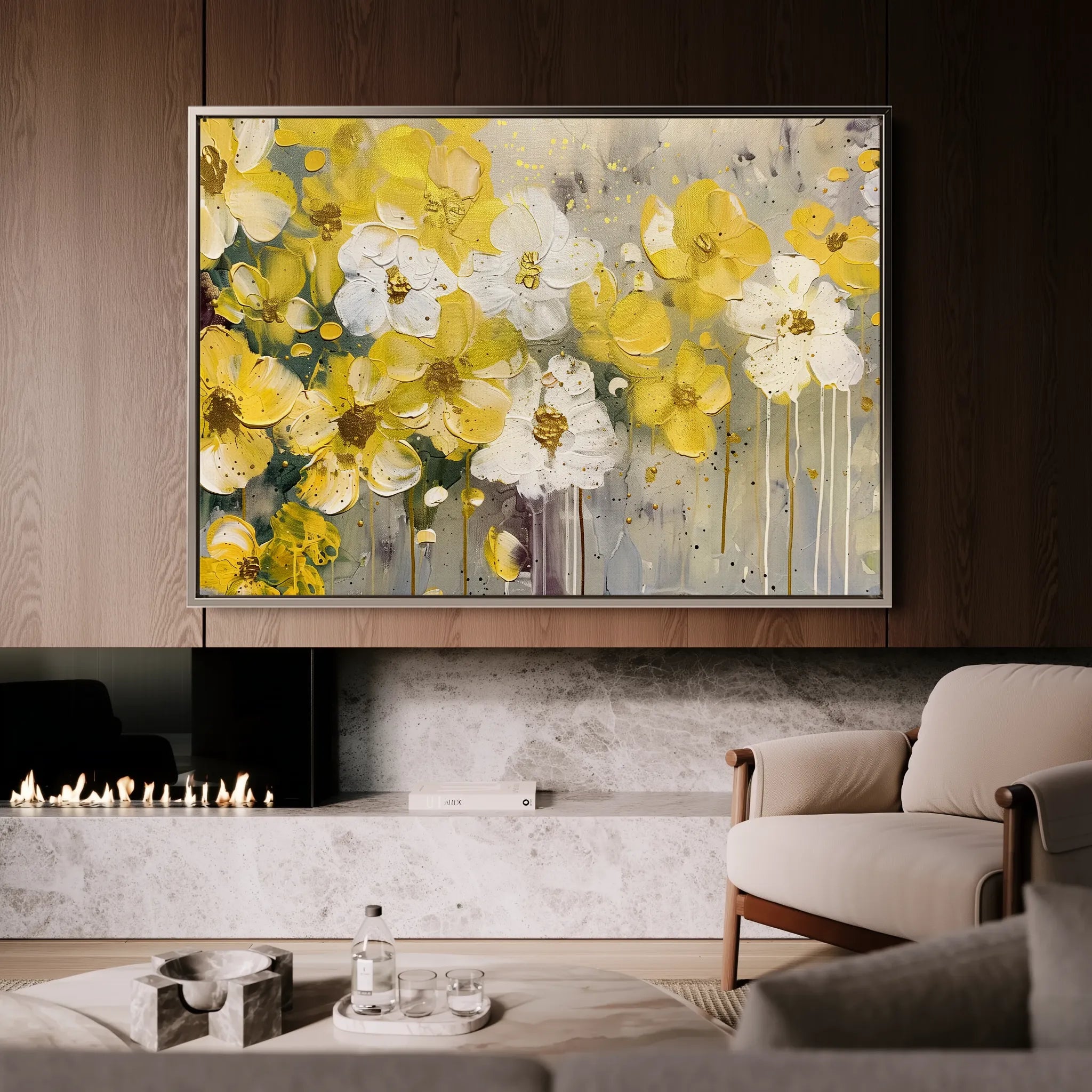 Floral 681 Canvas Art 18" x 24" / 45 x 60 cm / Black