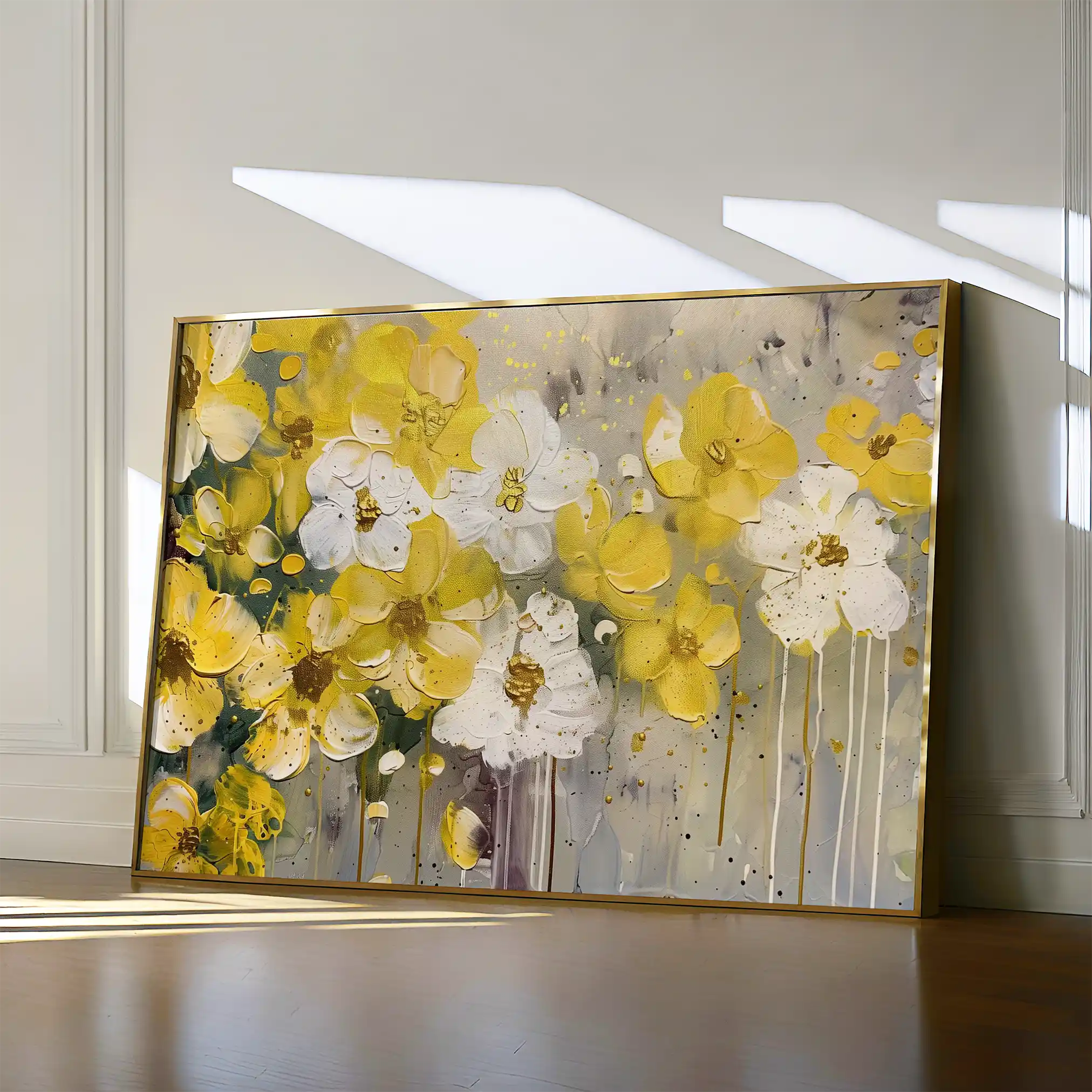 Floral 681 Canvas Art 60 x 40 cm / Black