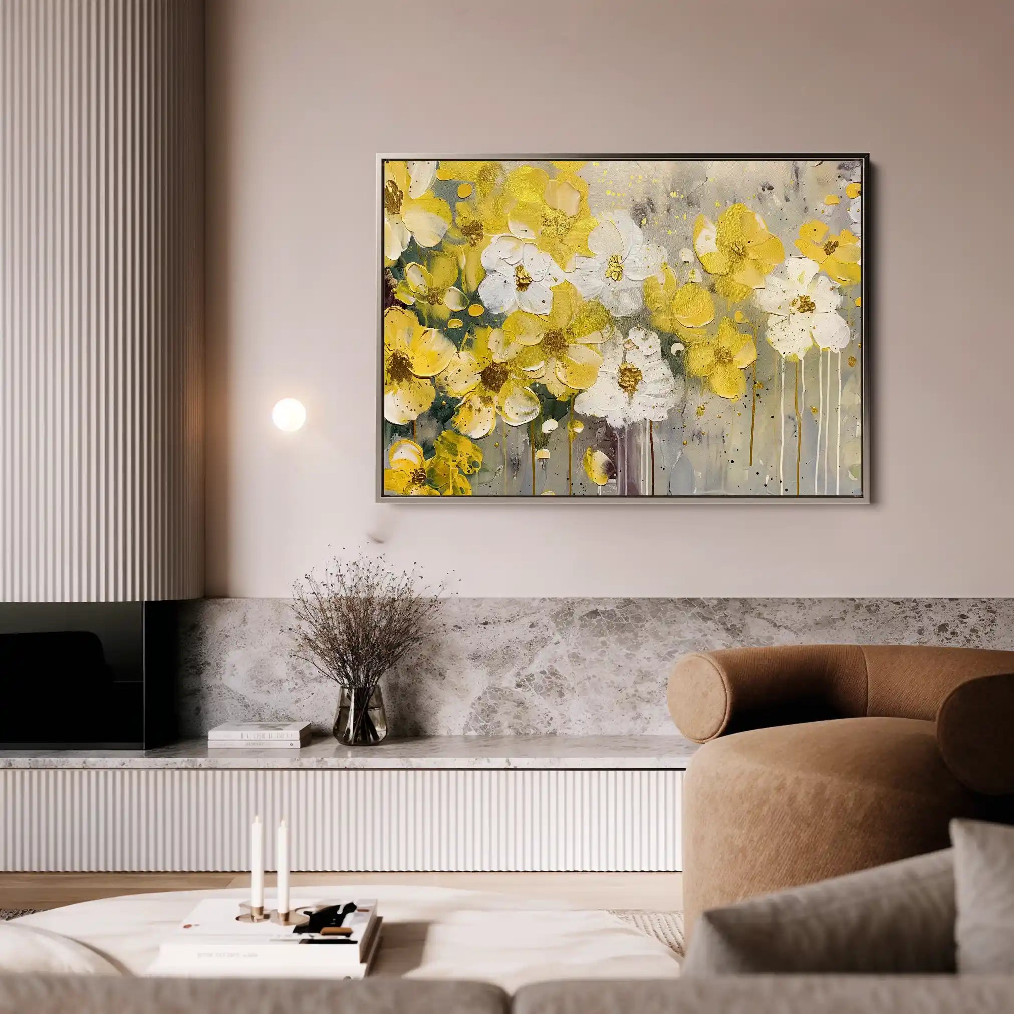 Floral 681 Canvas Art 60 x 40 cm / Black