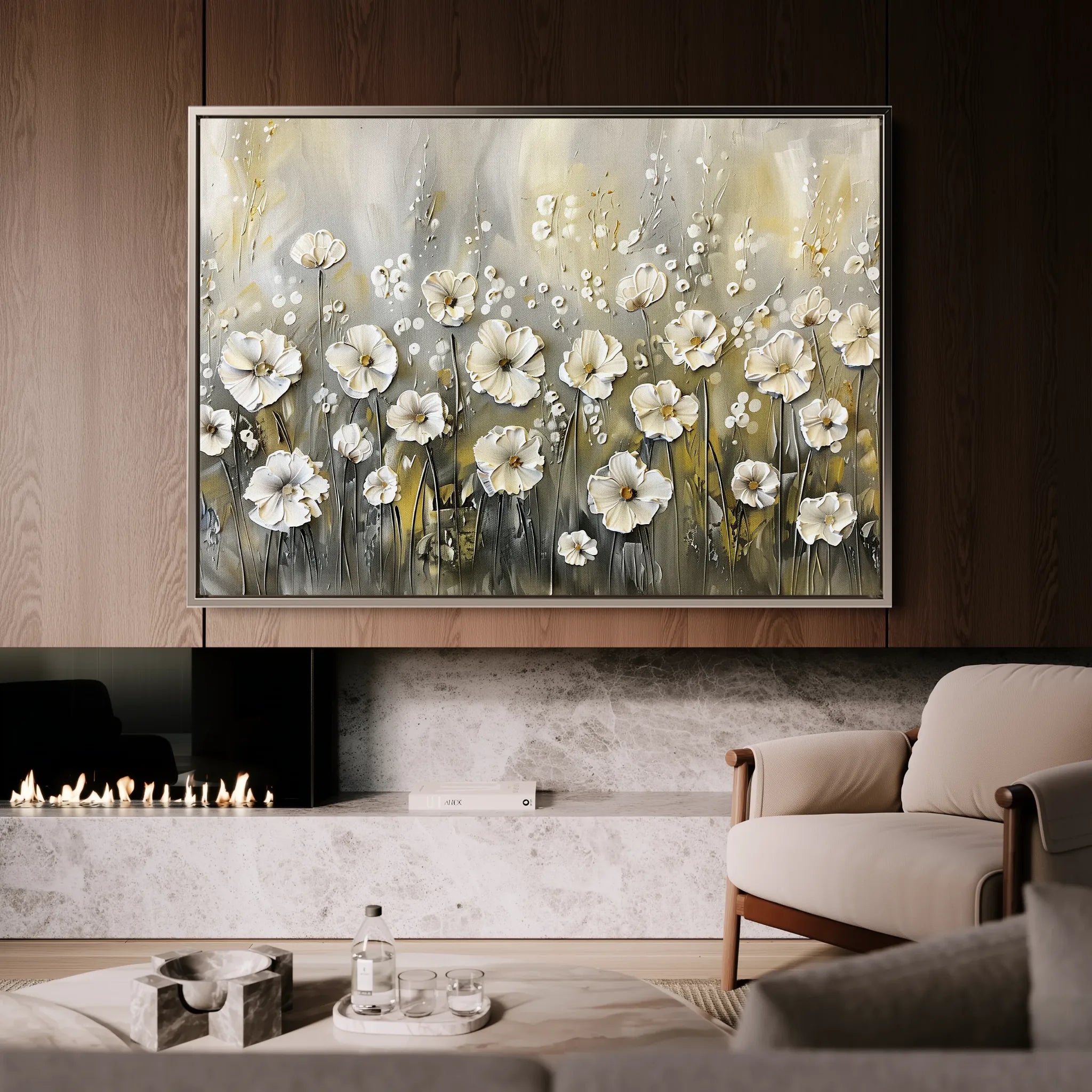 Floral 683 Canvas Art 18" x 24" / 45 x 60 cm / Black