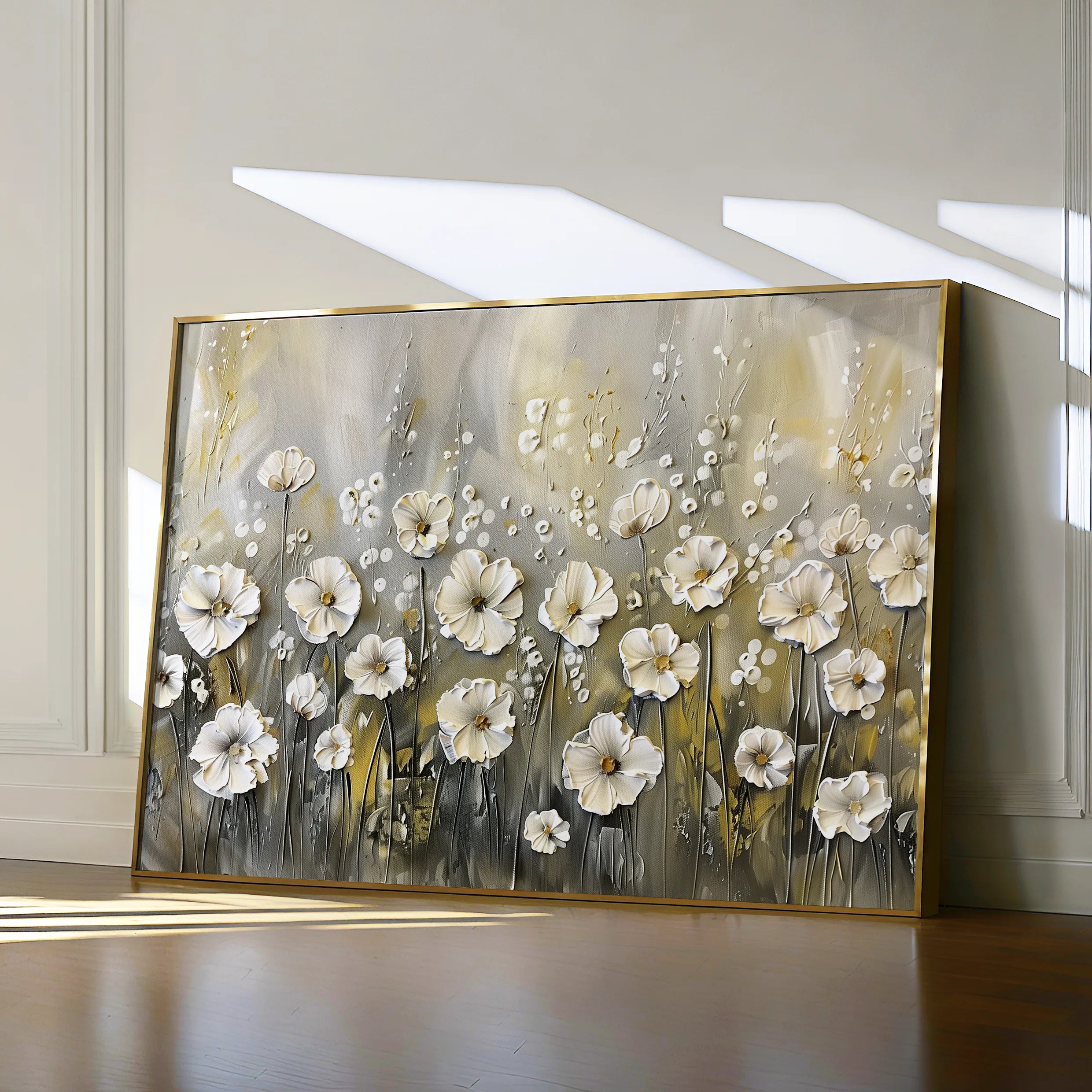 Floral 683 Canvas Art 18" x 24" / 45 x 60 cm / Black