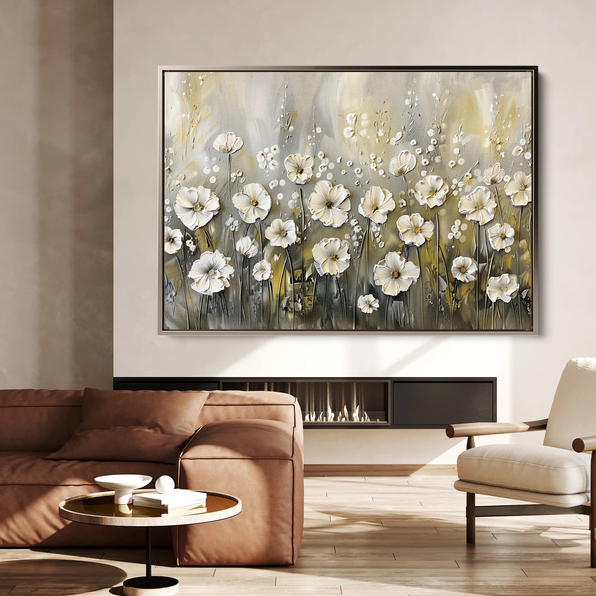 Floral 683 Canvas Art 18" x 24" / 45 x 60 cm / Black