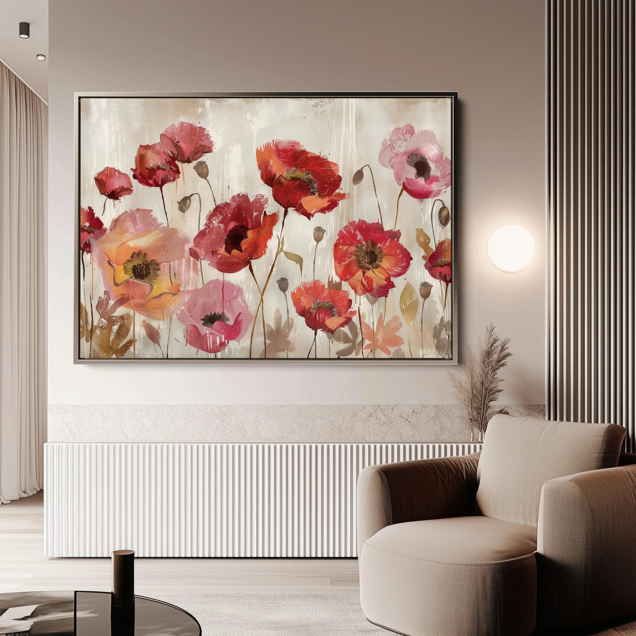 Floral 684 Canvas Art 18" x 24" / 45 x 60 cm / Black