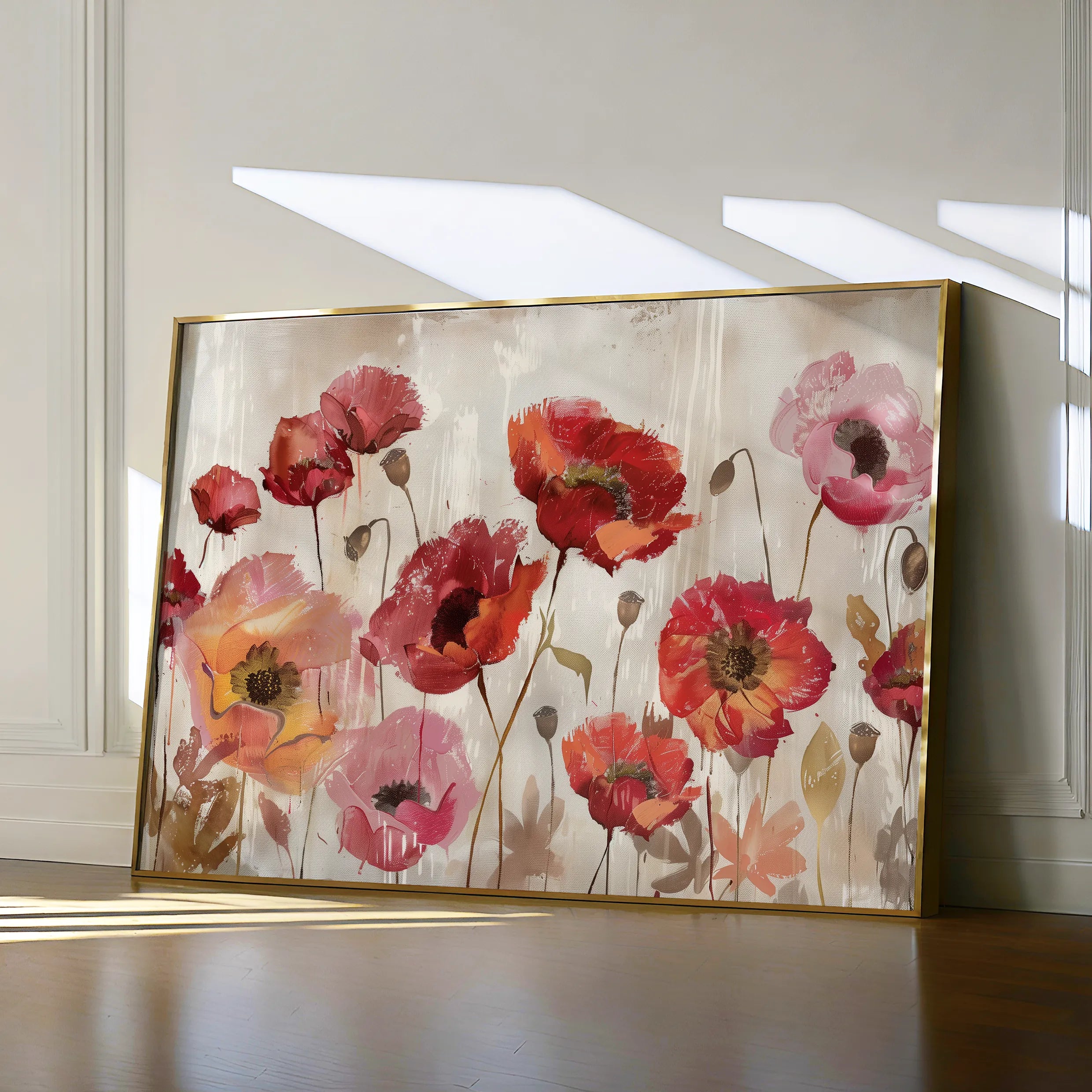 Floral 684 Canvas Art 18" x 24" / 45 x 60 cm / Black