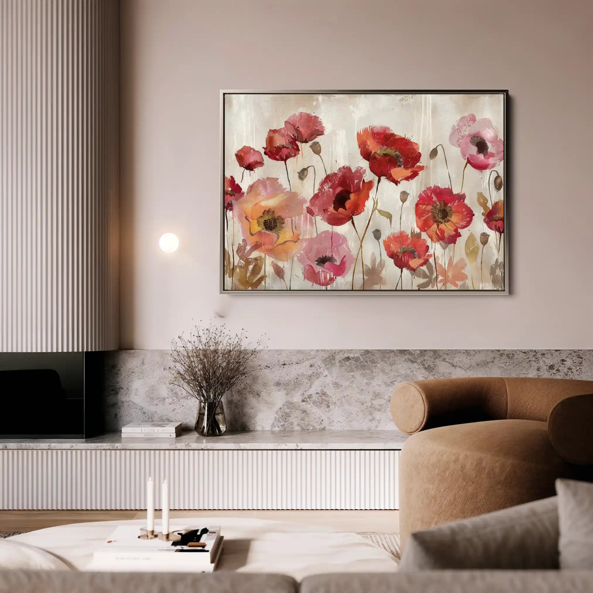 Floral 684 Canvas Art 60 x 40 cm / Black