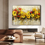 Floral 685 Canvas Art 18" x 24" / 45 x 60 cm / Black
