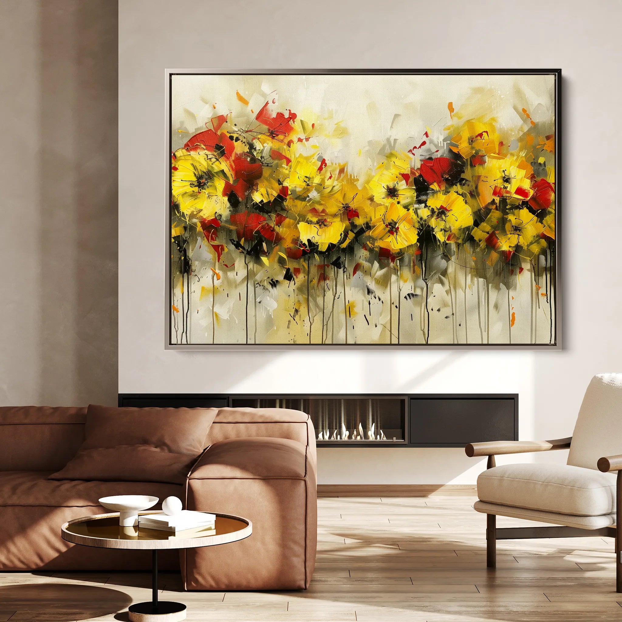 Floral 685 Canvas Art 18" x 24" / 45 x 60 cm / Black