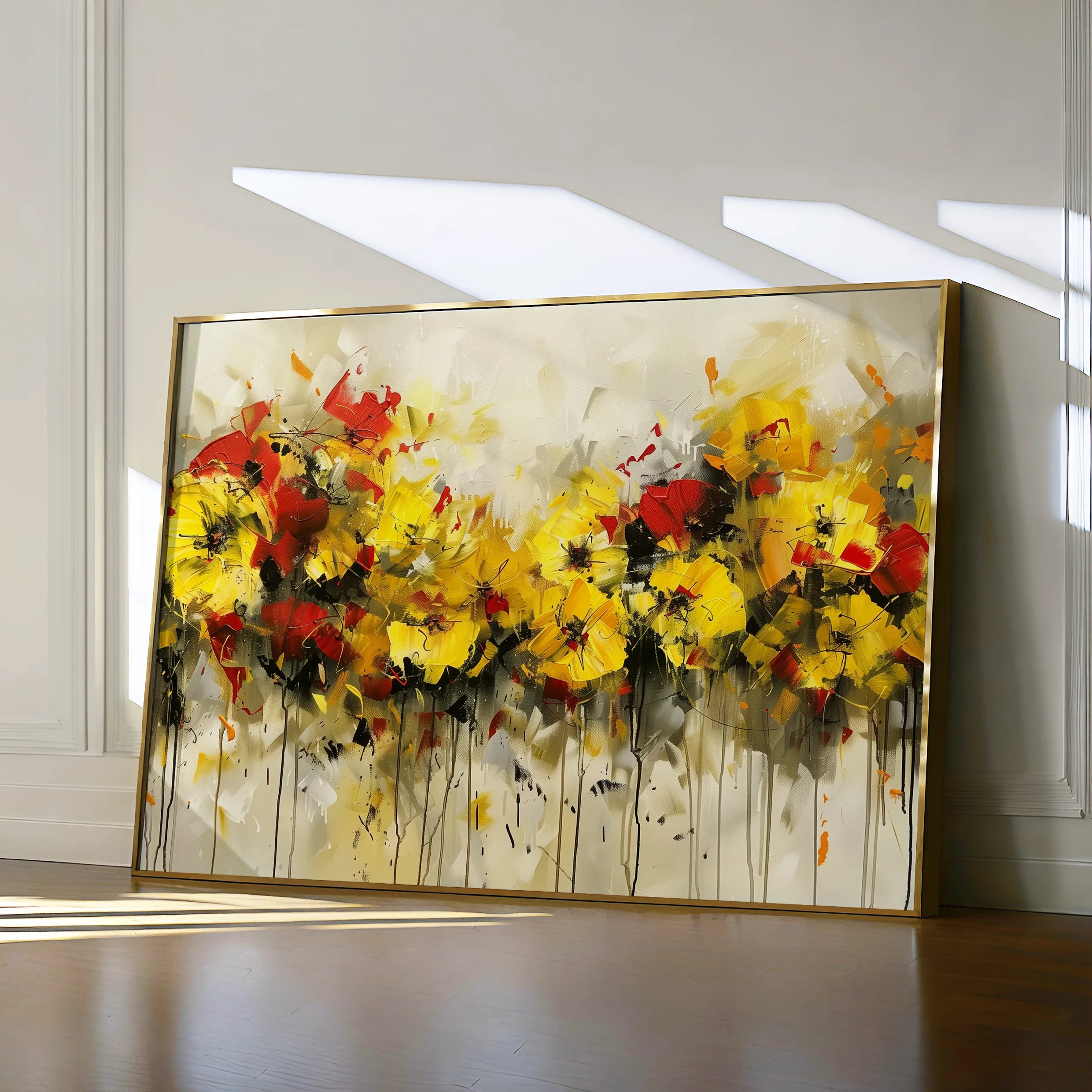 Floral 685 Canvas Art 18" x 24" / 45 x 60 cm / Black