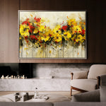 Floral 685 Canvas Art 18" x 24" / 45 x 60 cm / Black