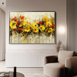 Floral 685 Canvas Art 18" x 24" / 45 x 60 cm / Black