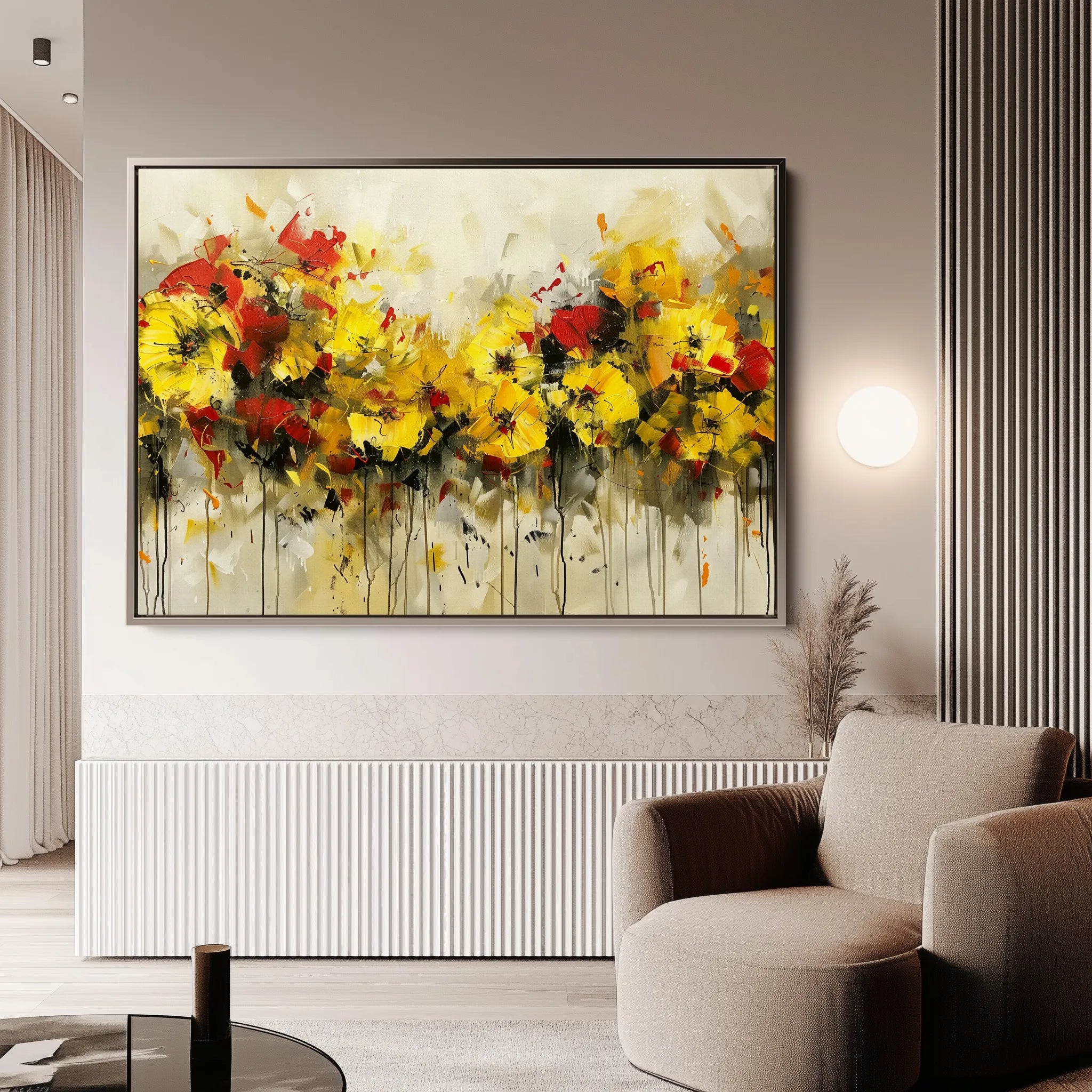 Floral 685 Canvas Art 18" x 24" / 45 x 60 cm / Black