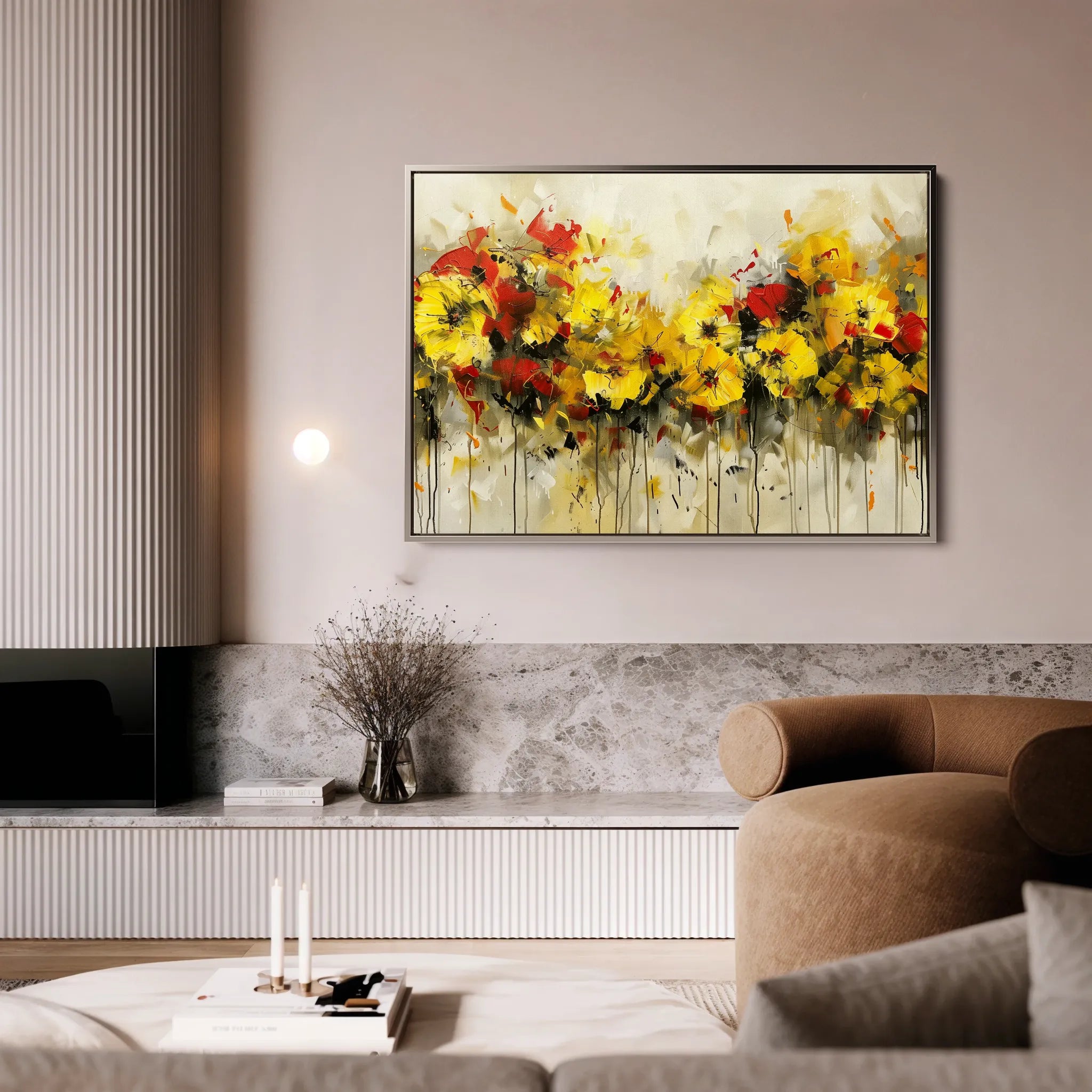 Floral 685 Canvas Art 18" x 24" / 45 x 60 cm / Black
