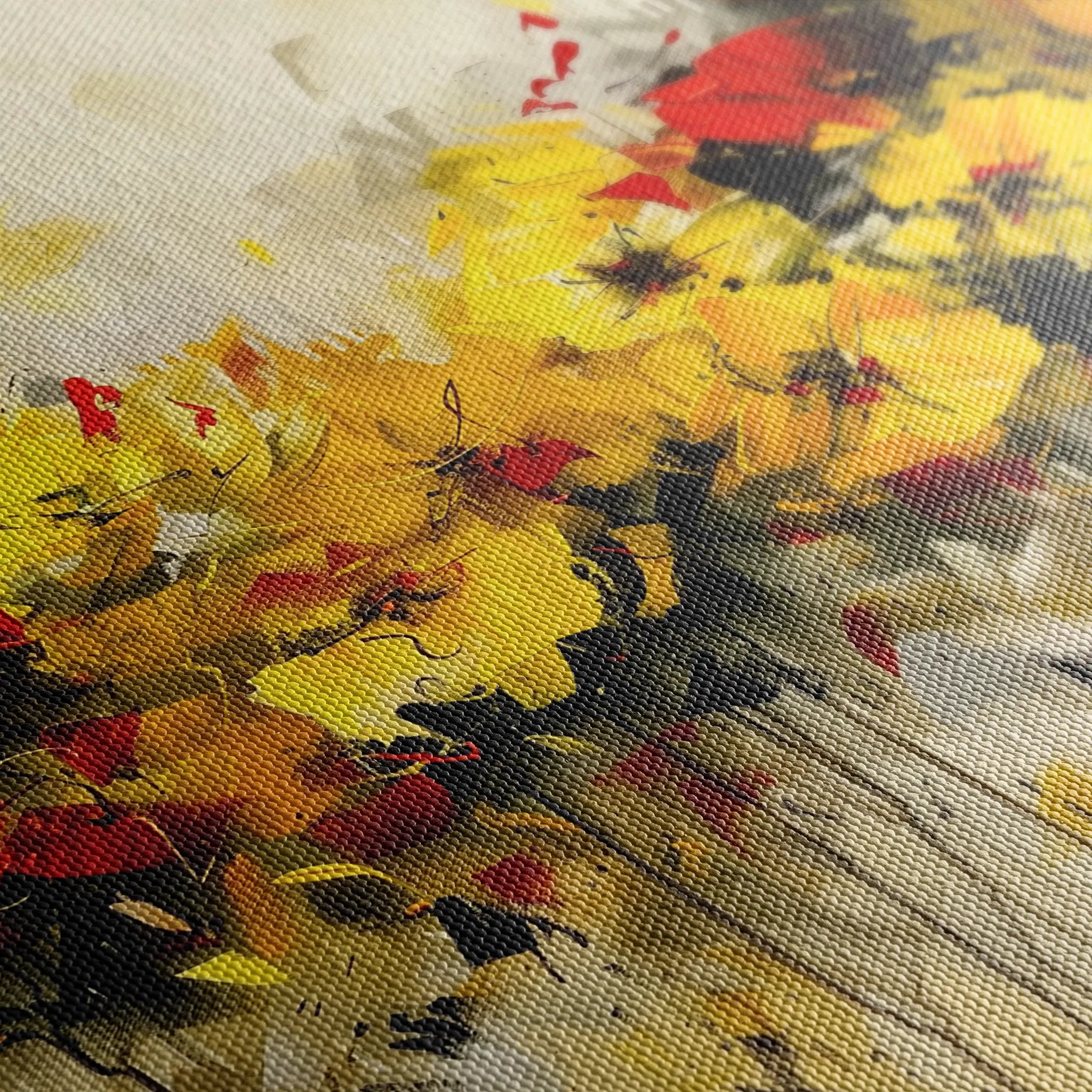 Floral 685 Canvas Art 18" x 24" / 45 x 60 cm / Black