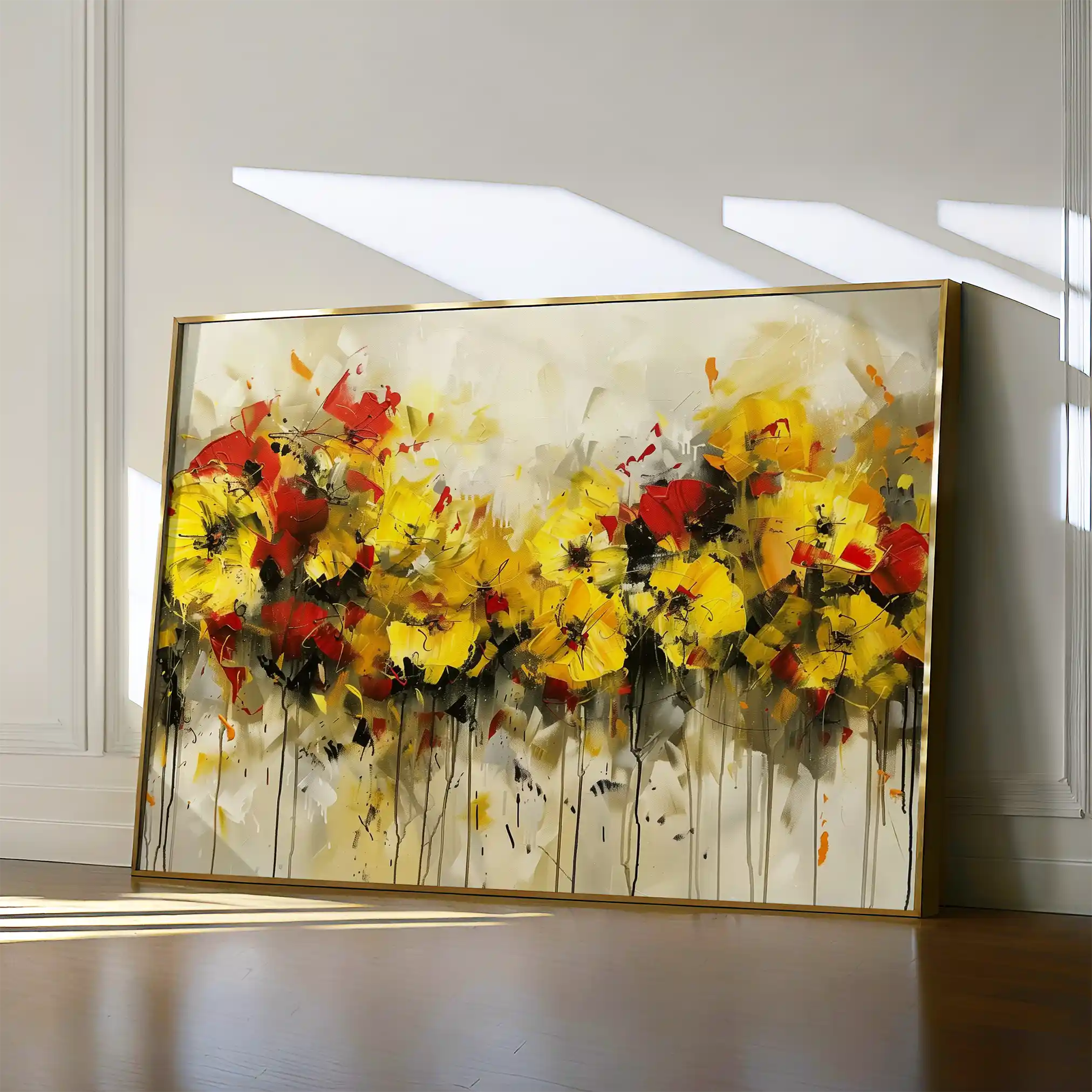 Floral 685 Canvas Art 60 x 40 cm / Black