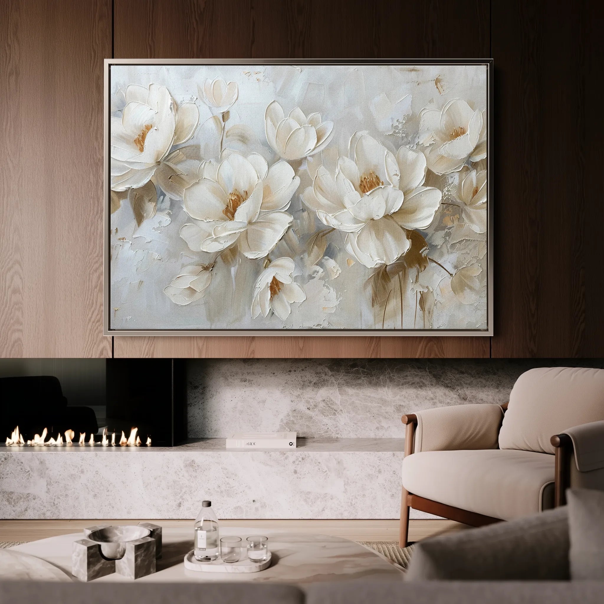 Floral 686 Canvas Art 18" x 24" / 45 x 60 cm / Black