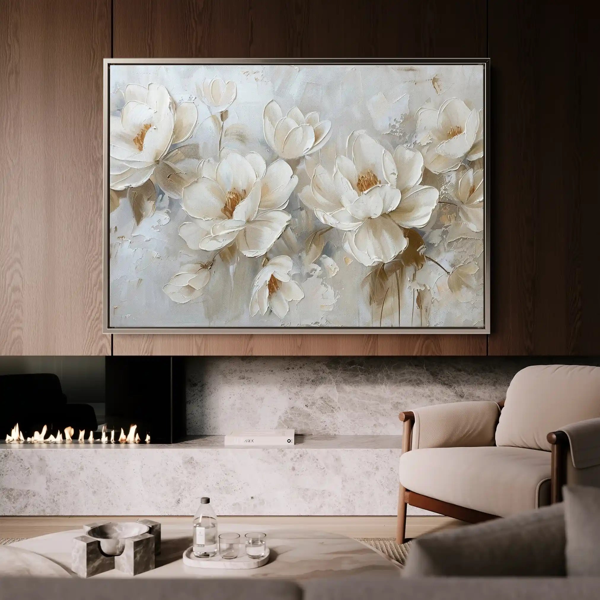 Floral 686 Canvas Art 18" x 24" / 45 x 60 cm / Black