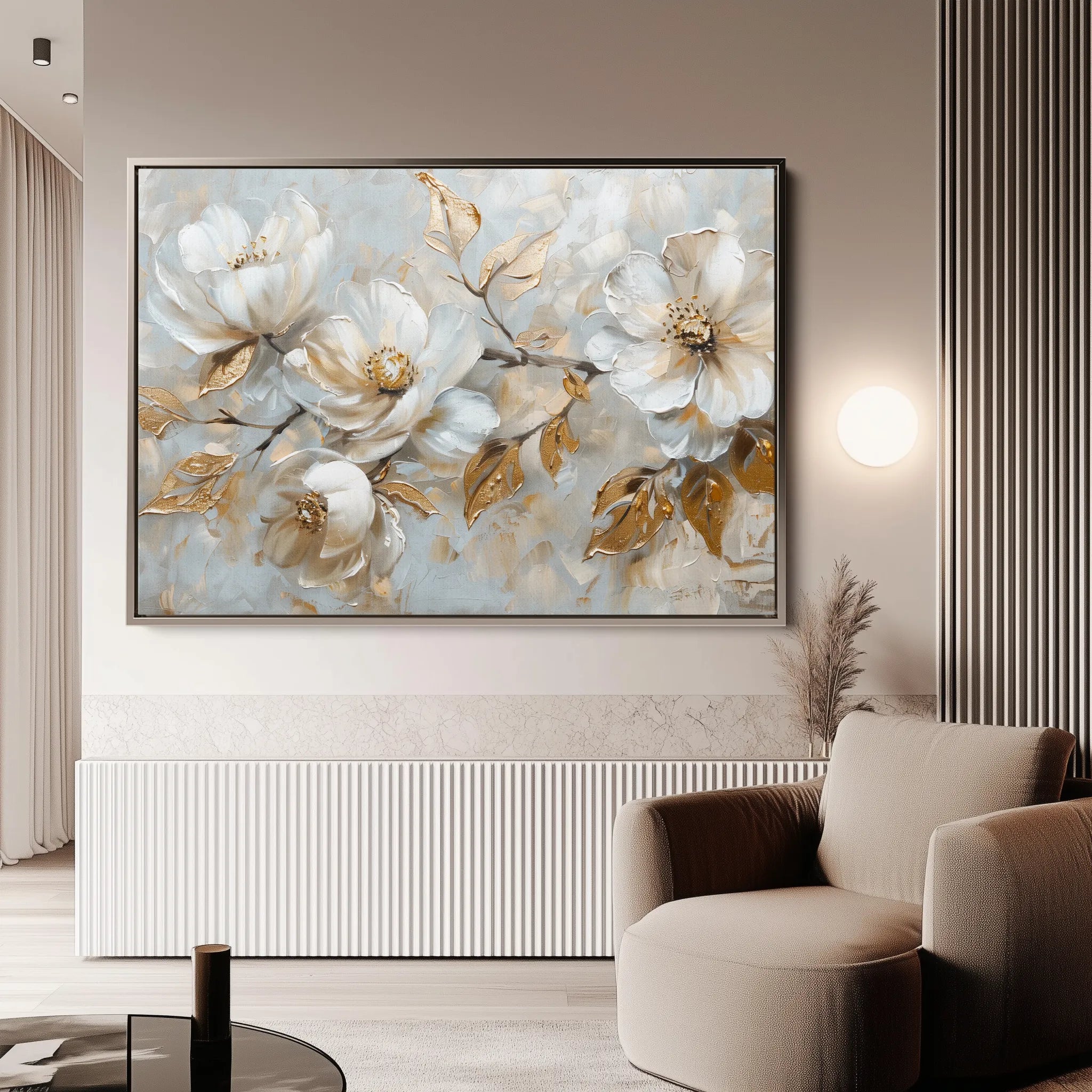 Floral 687 Canvas Art 18" x 24" / 45 x 60 cm / Black