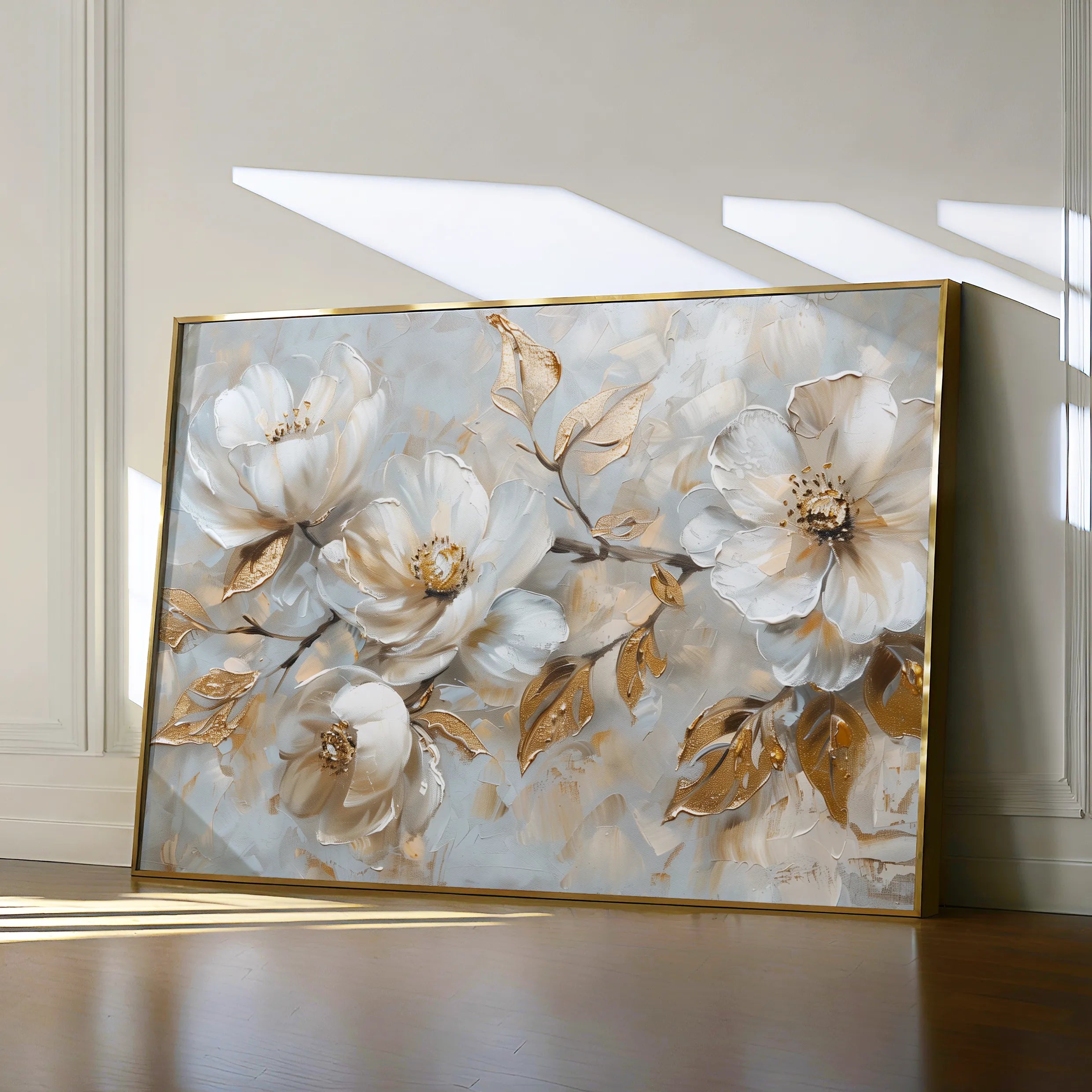 Floral 687 Canvas Art 18" x 24" / 45 x 60 cm / Black