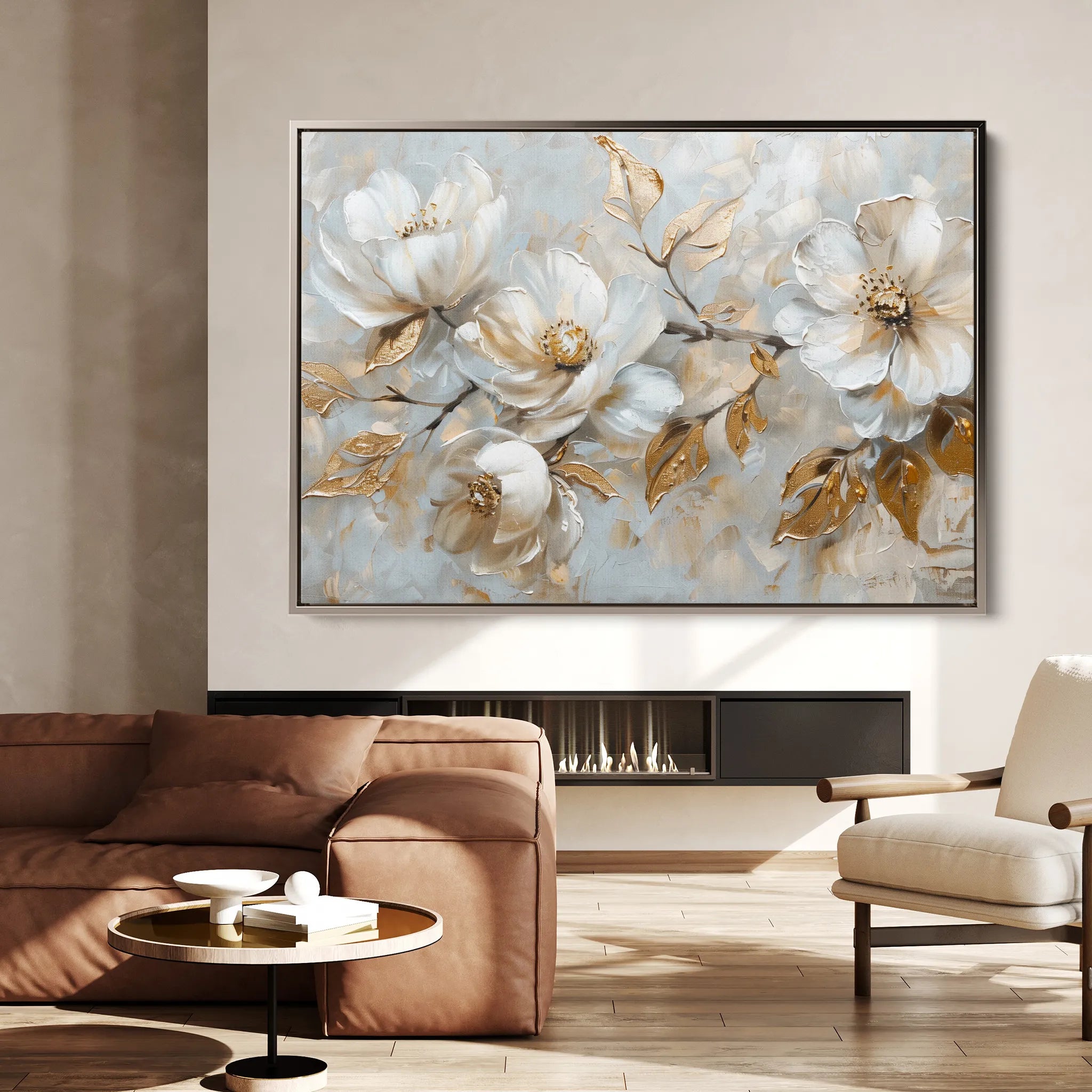 Floral 687 Canvas Art 18" x 24" / 45 x 60 cm / Black