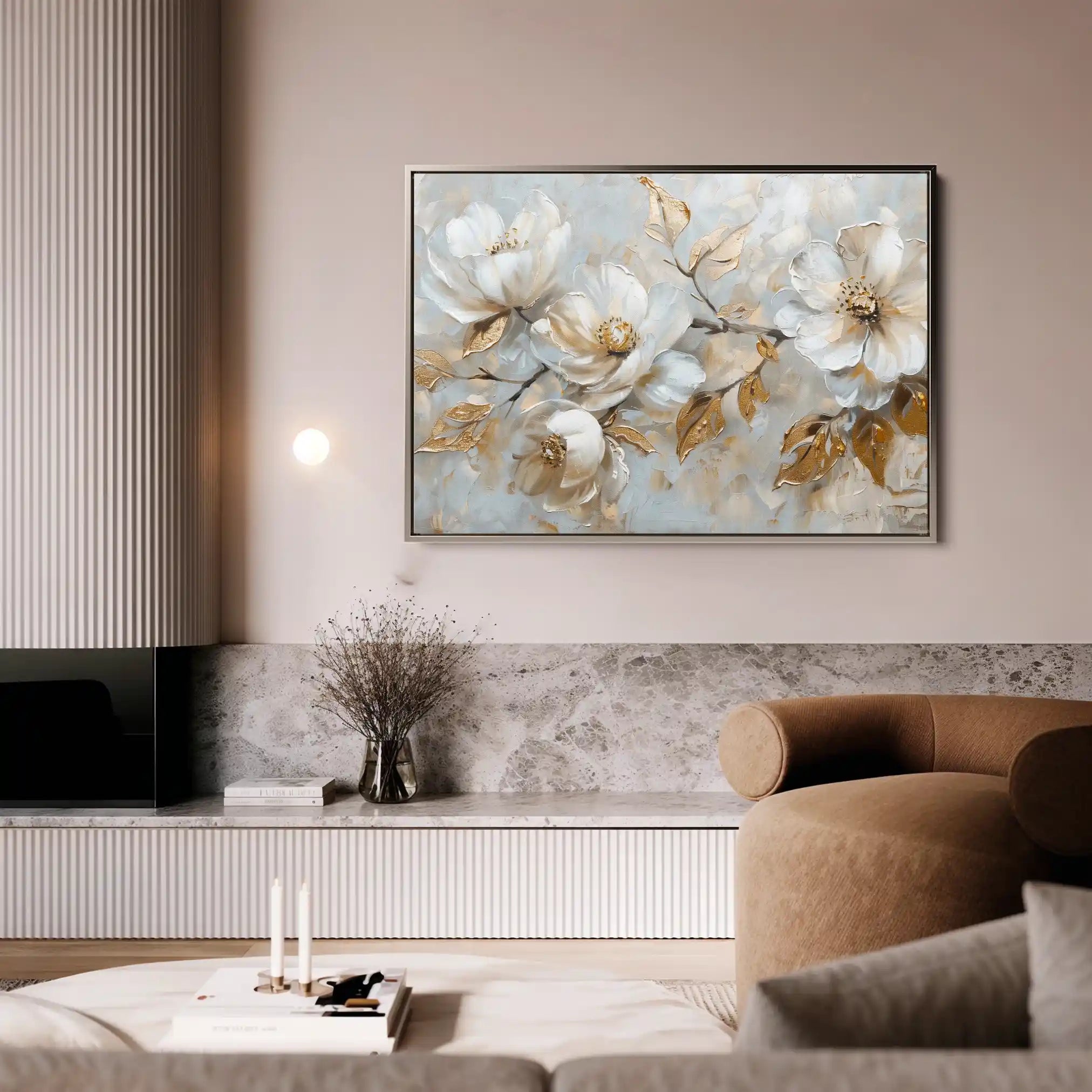 Floral 687 Canvas Art 60 x 40 cm / Black