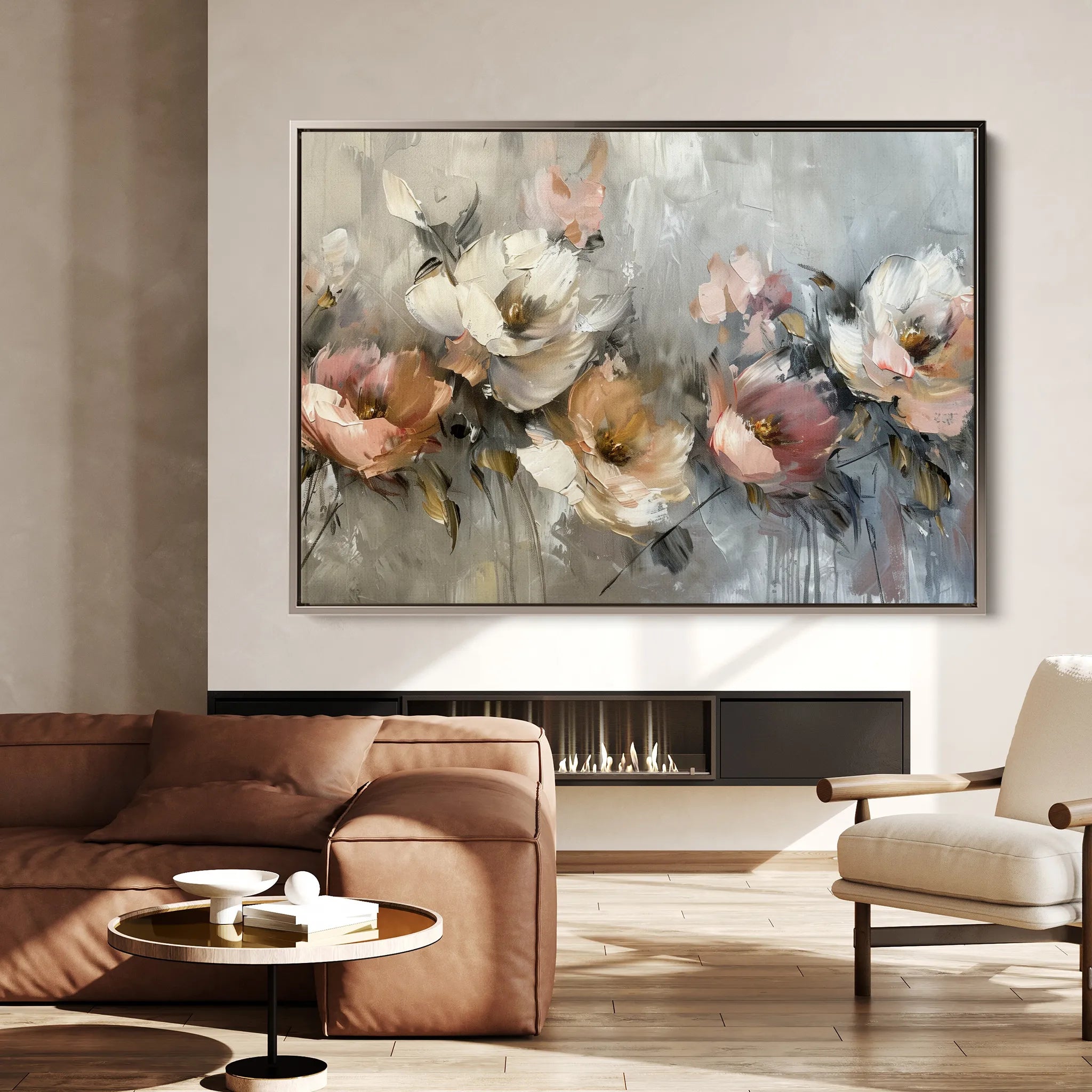 Floral 688 Canvas Art 18" x 24" / 45 x 60 cm / Black