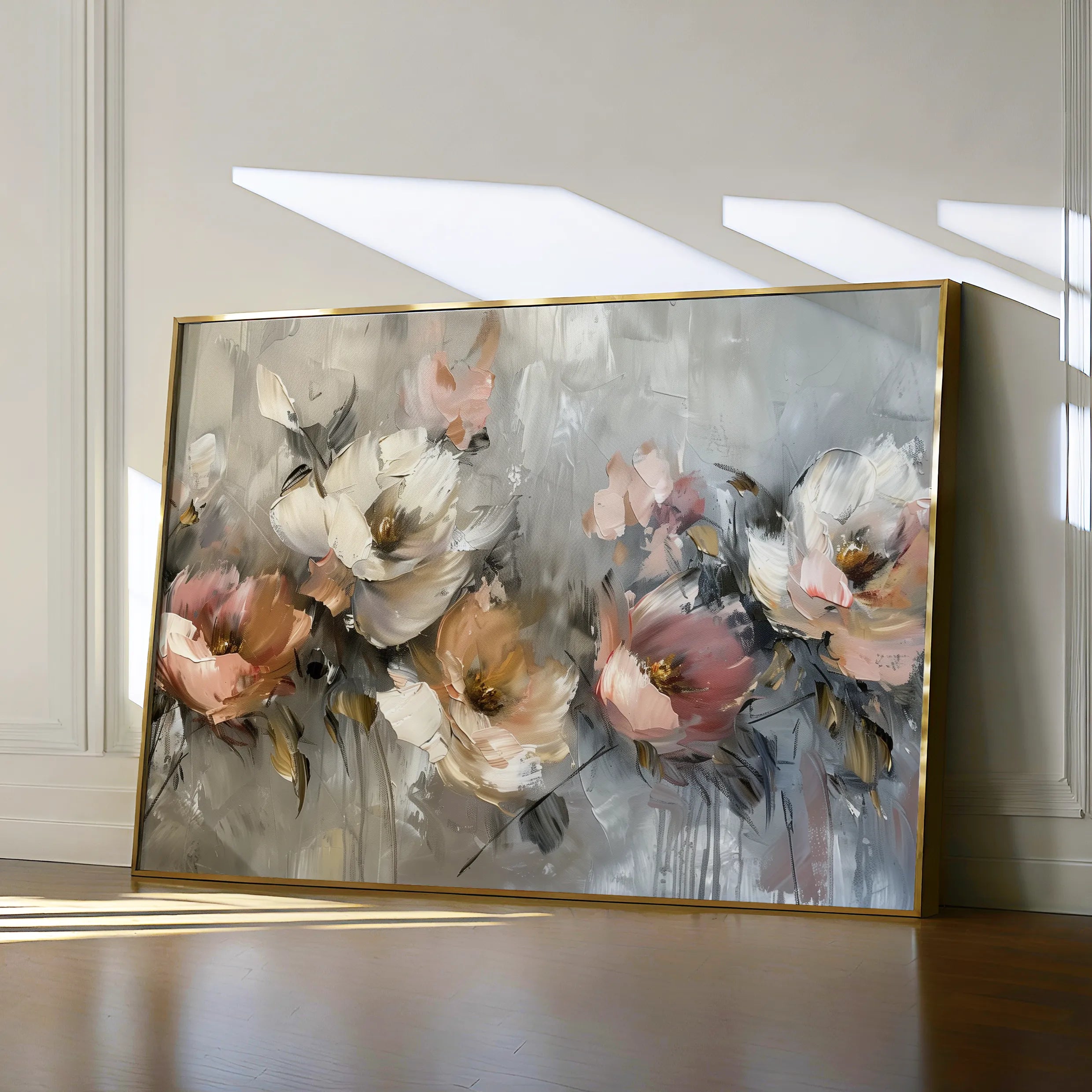 Floral 688 Canvas Art 18" x 24" / 45 x 60 cm / Black