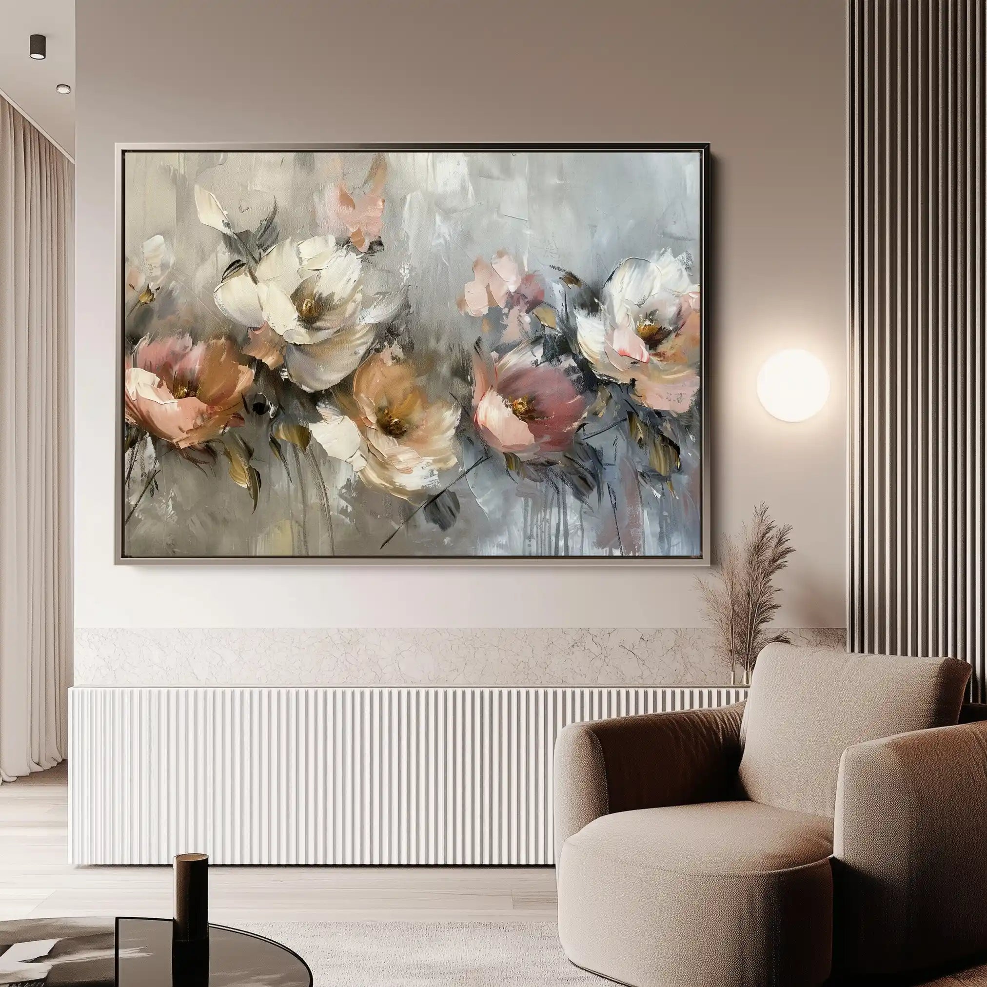 Floral 688 Canvas Art 60 x 40 cm / Black