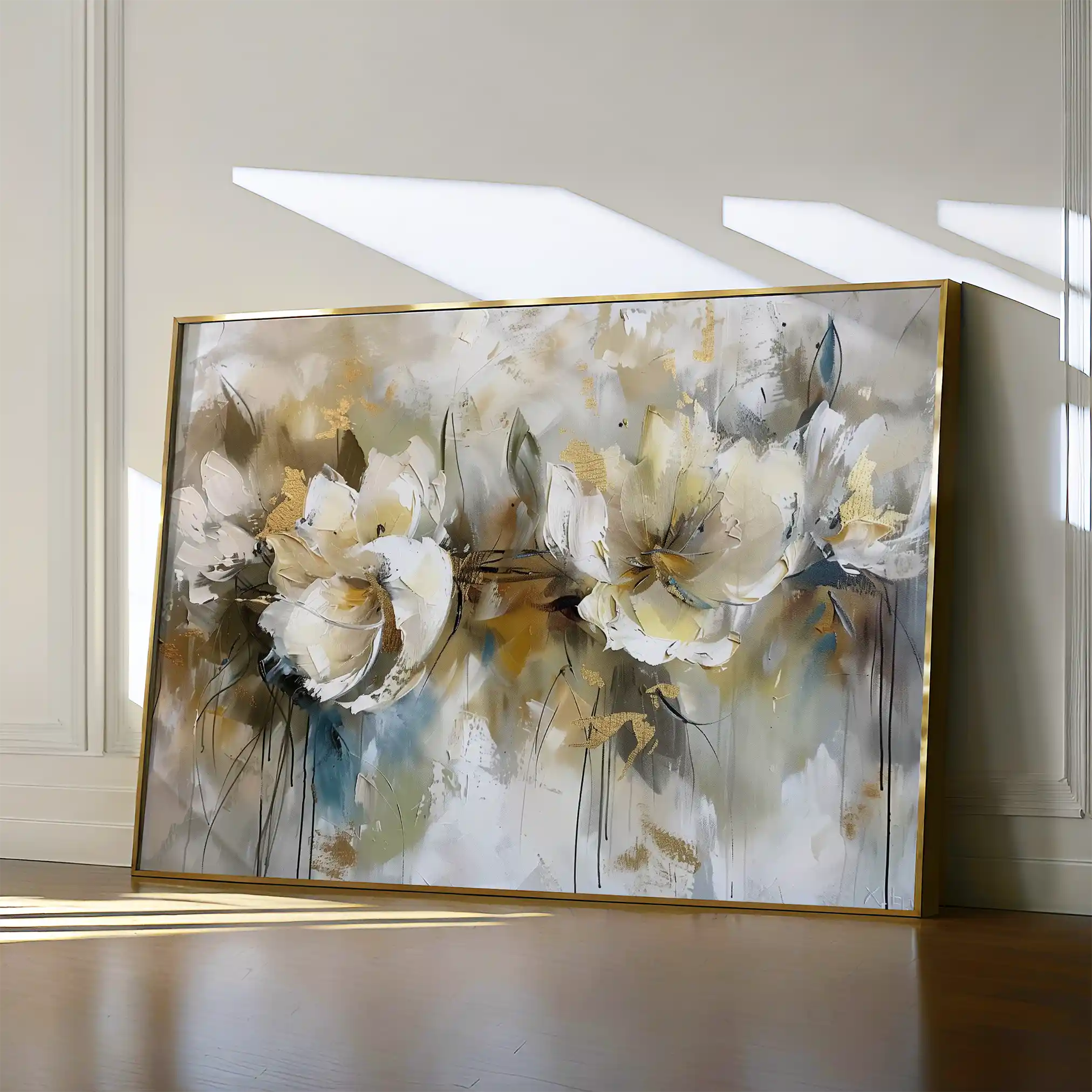 Floral 689 Canvas Art 18" x 24" / 45 x 60 cm / Black