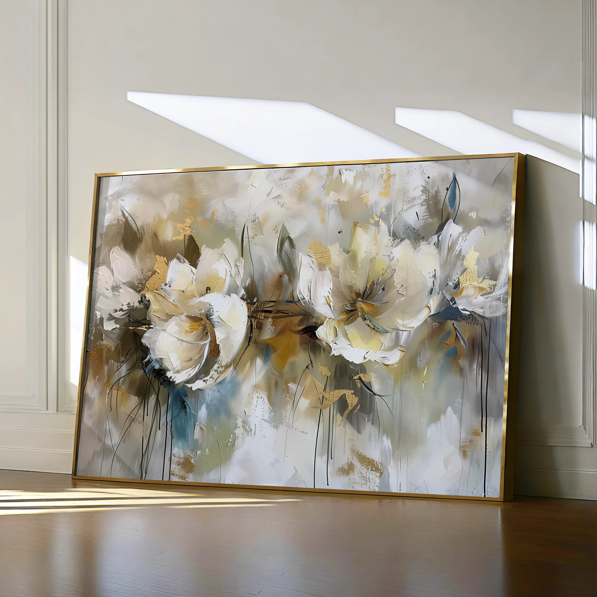 Floral 689 Canvas Art 18" x 24" / 45 x 60 cm / Black