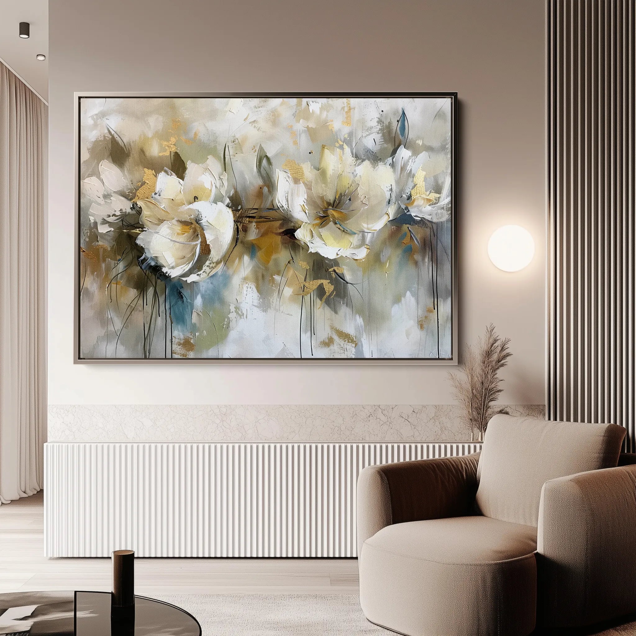 Floral 689 Canvas Art 18" x 24" / 45 x 60 cm / Black