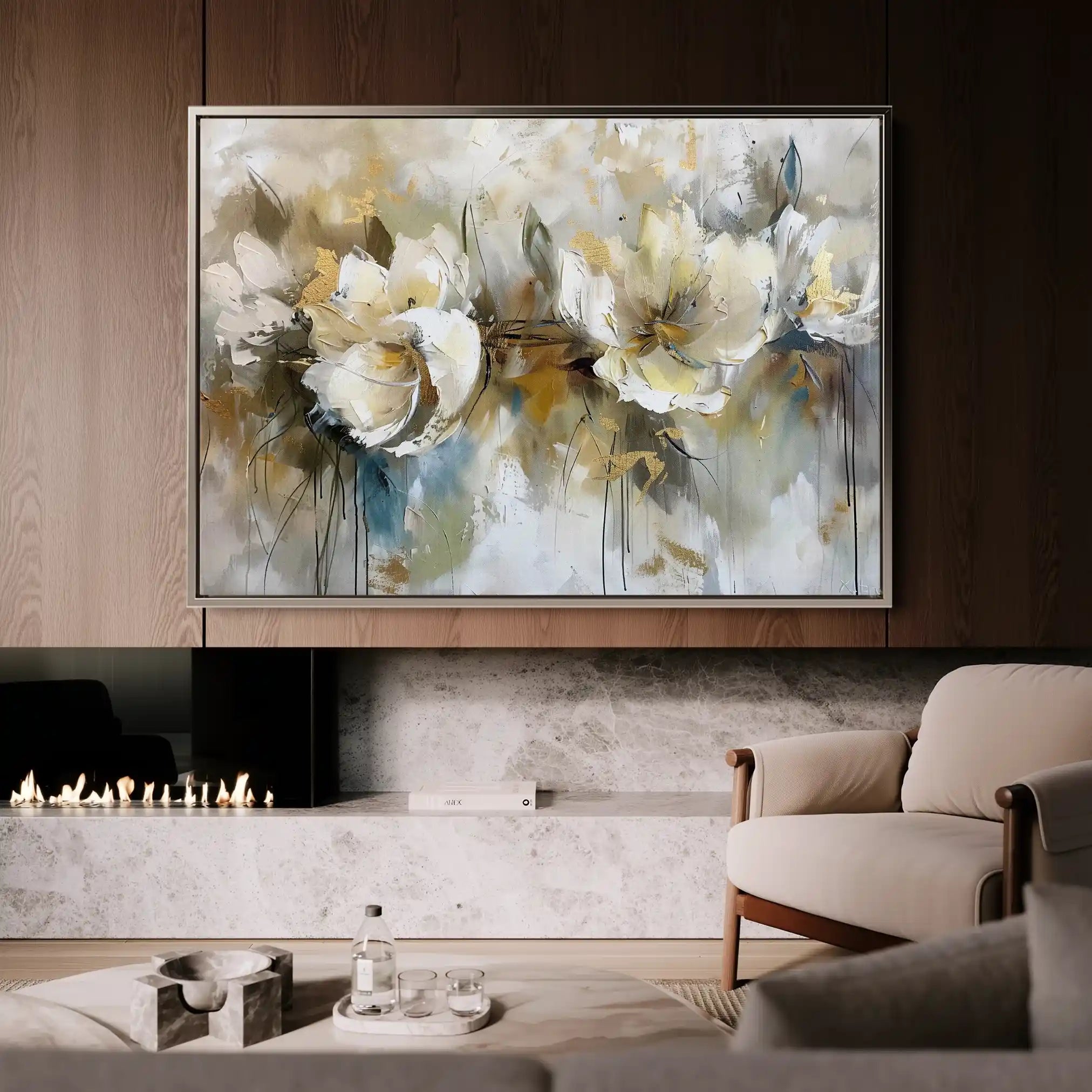 Floral 689 Canvas Art 18" x 24" / 45 x 60 cm / Black