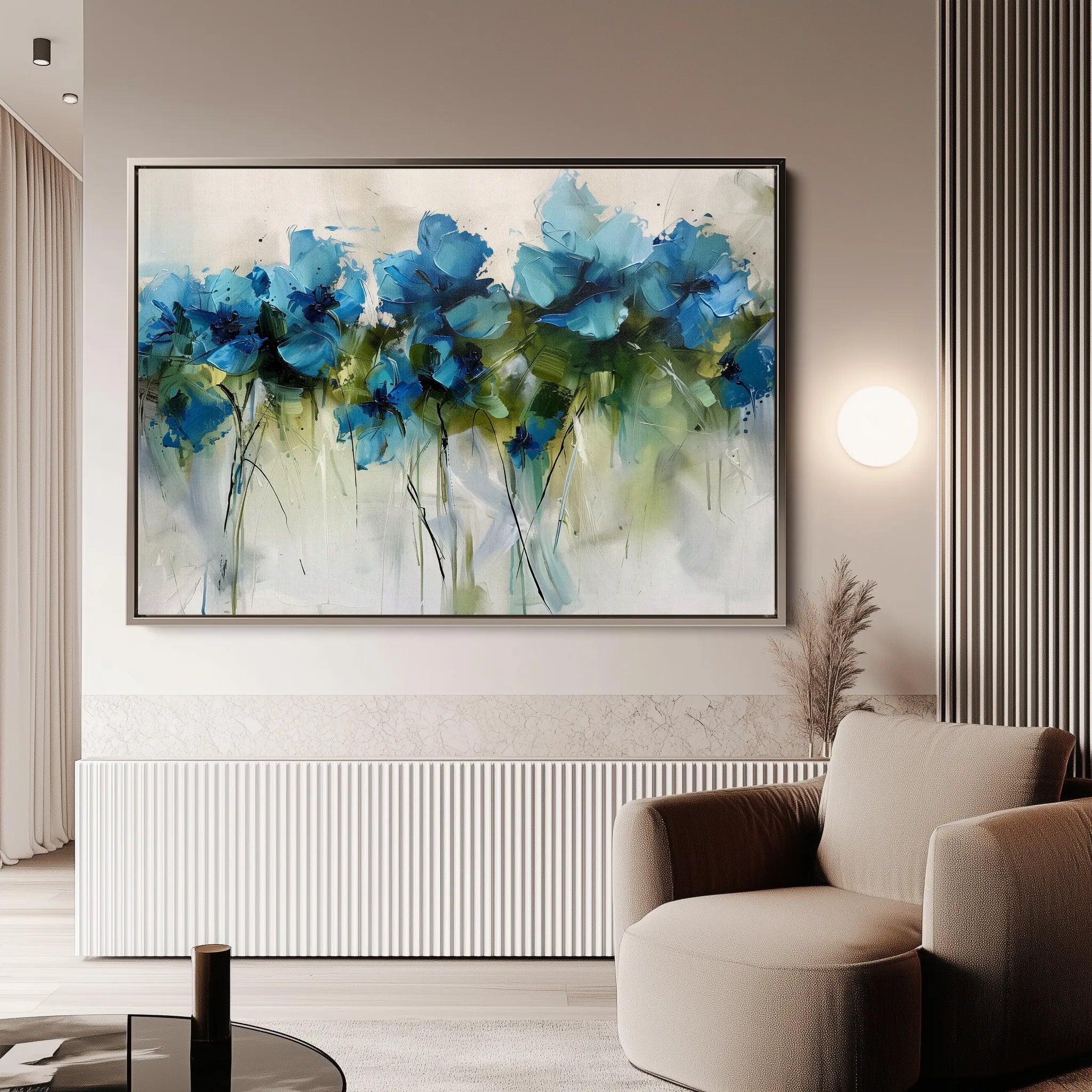 Floral 690 Canvas Art 18" x 24" / 45 x 60 cm / Black