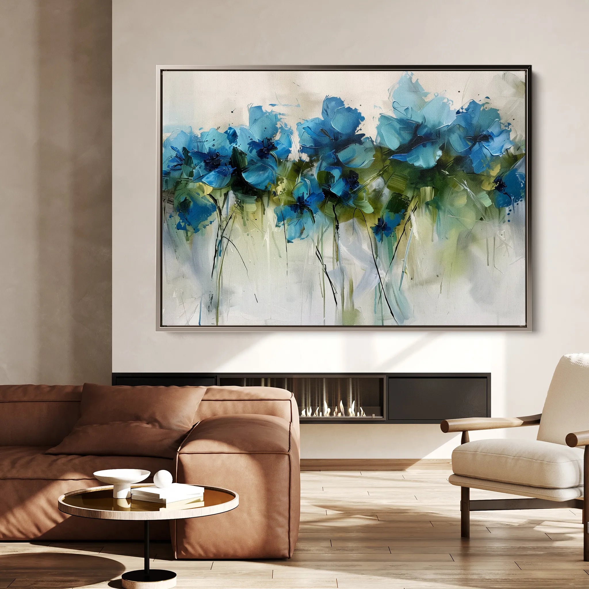 Floral 690 Canvas Art 18" x 24" / 45 x 60 cm / Black