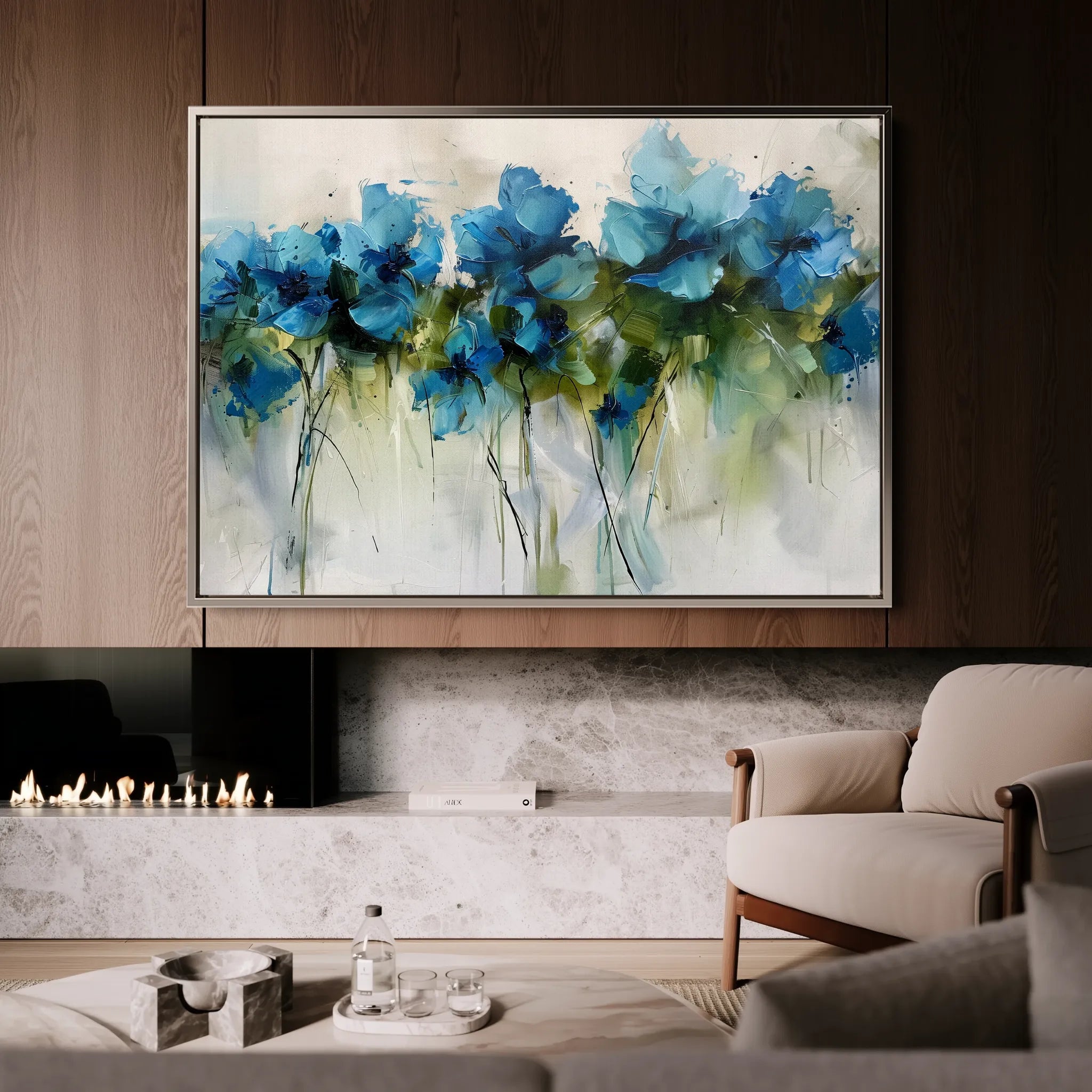 Floral 690 Canvas Art 18" x 24" / 45 x 60 cm / Black