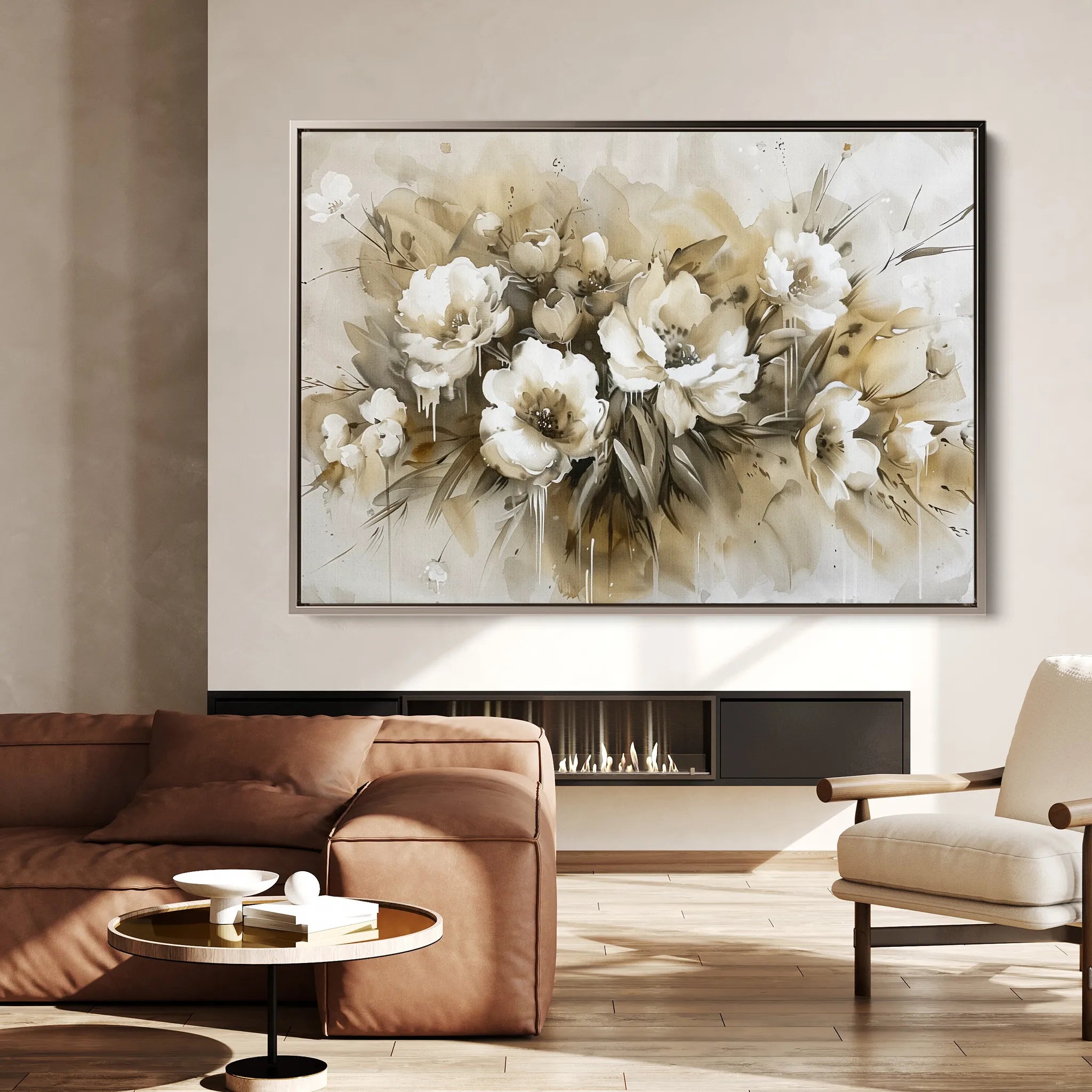 Floral 691 Canvas Art 18" x 24" / 45 x 60 cm / Black