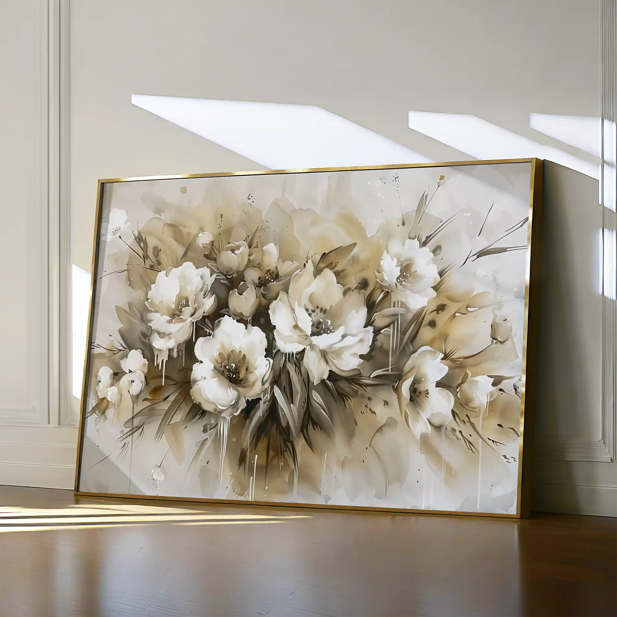 Floral 691 Canvas Art 18" x 24" / 45 x 60 cm / Black