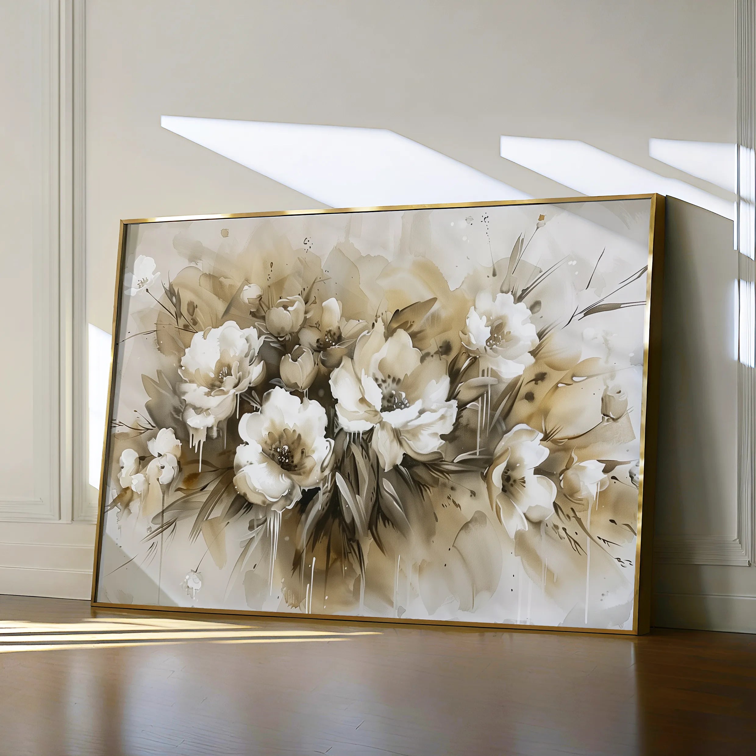 Floral 691 Canvas Art 18" x 24" / 45 x 60 cm / Black