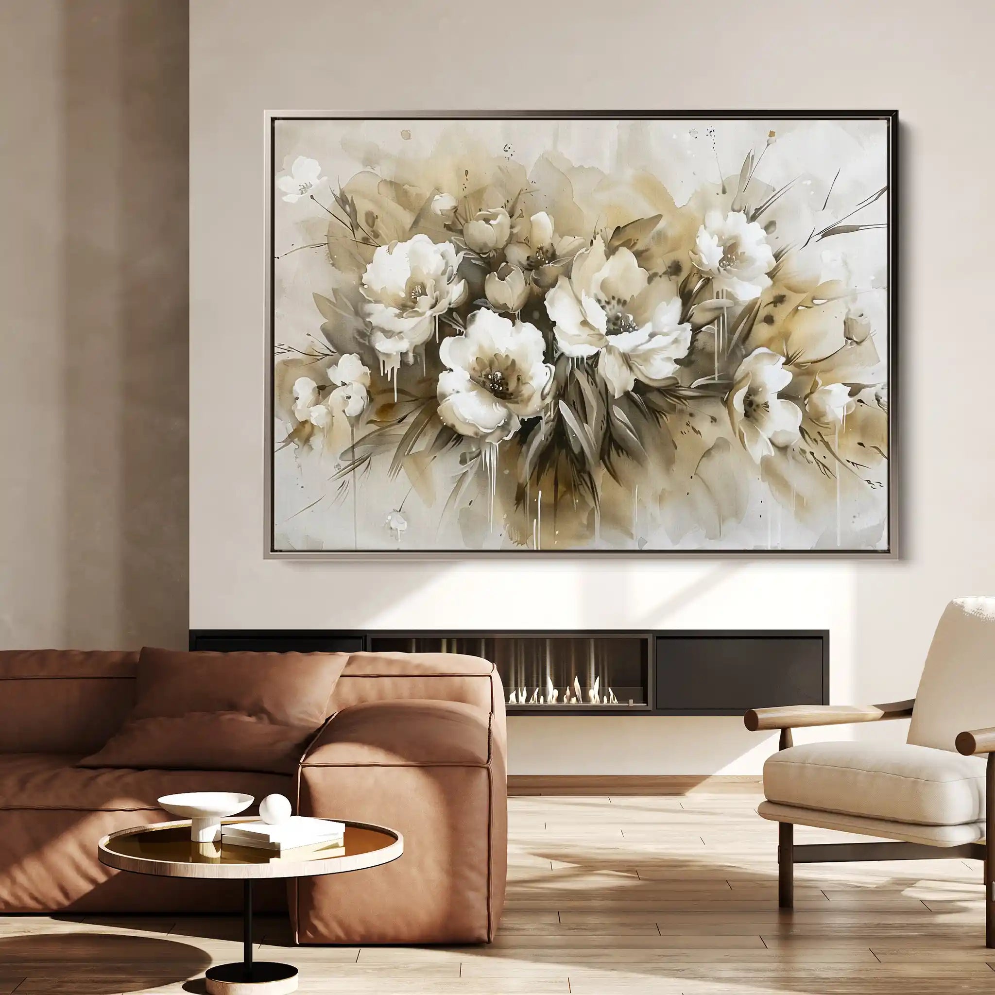 Floral 691 Canvas Art 60 x 40 cm / Black