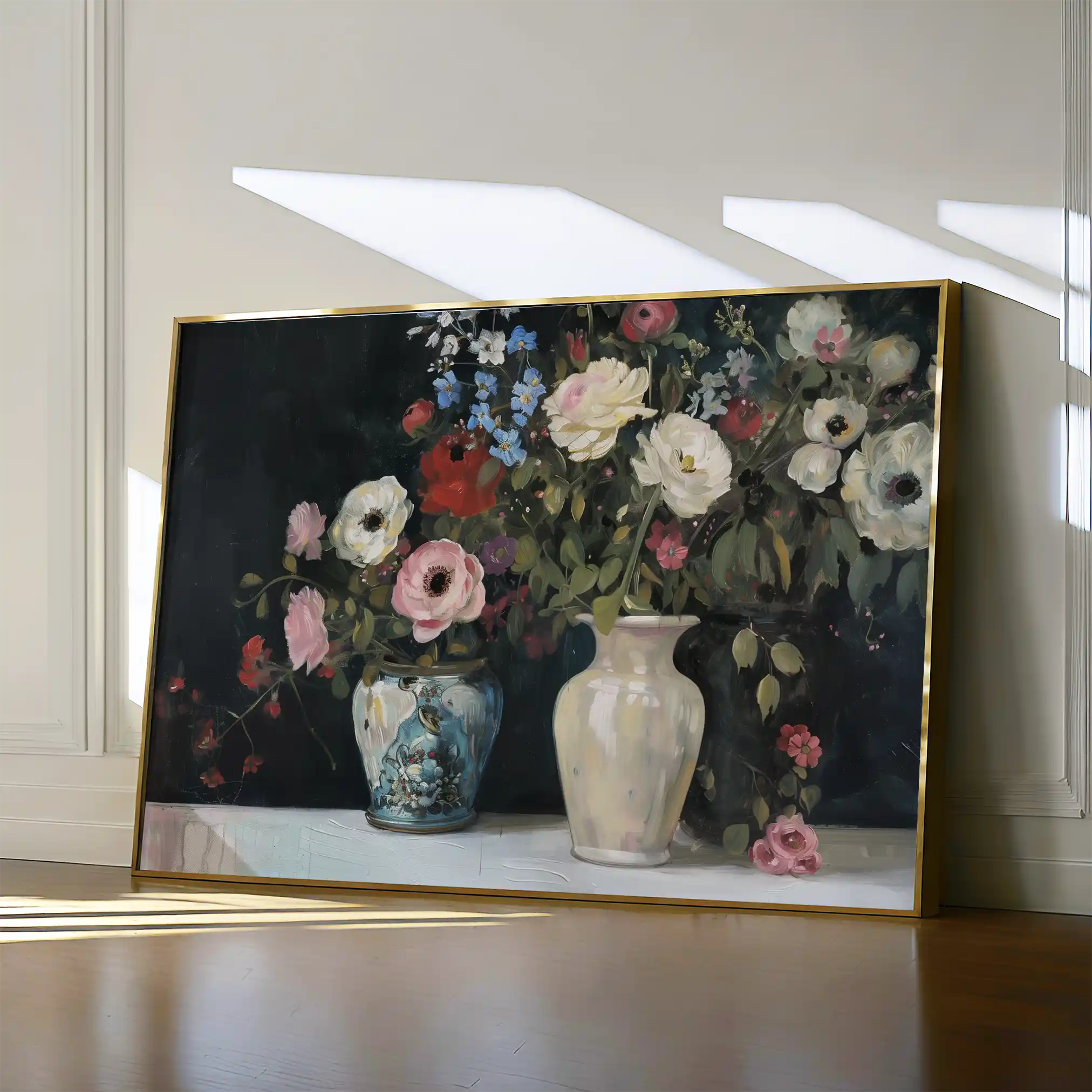 Floral 693 Canvas Art 60 x 40 cm / Black