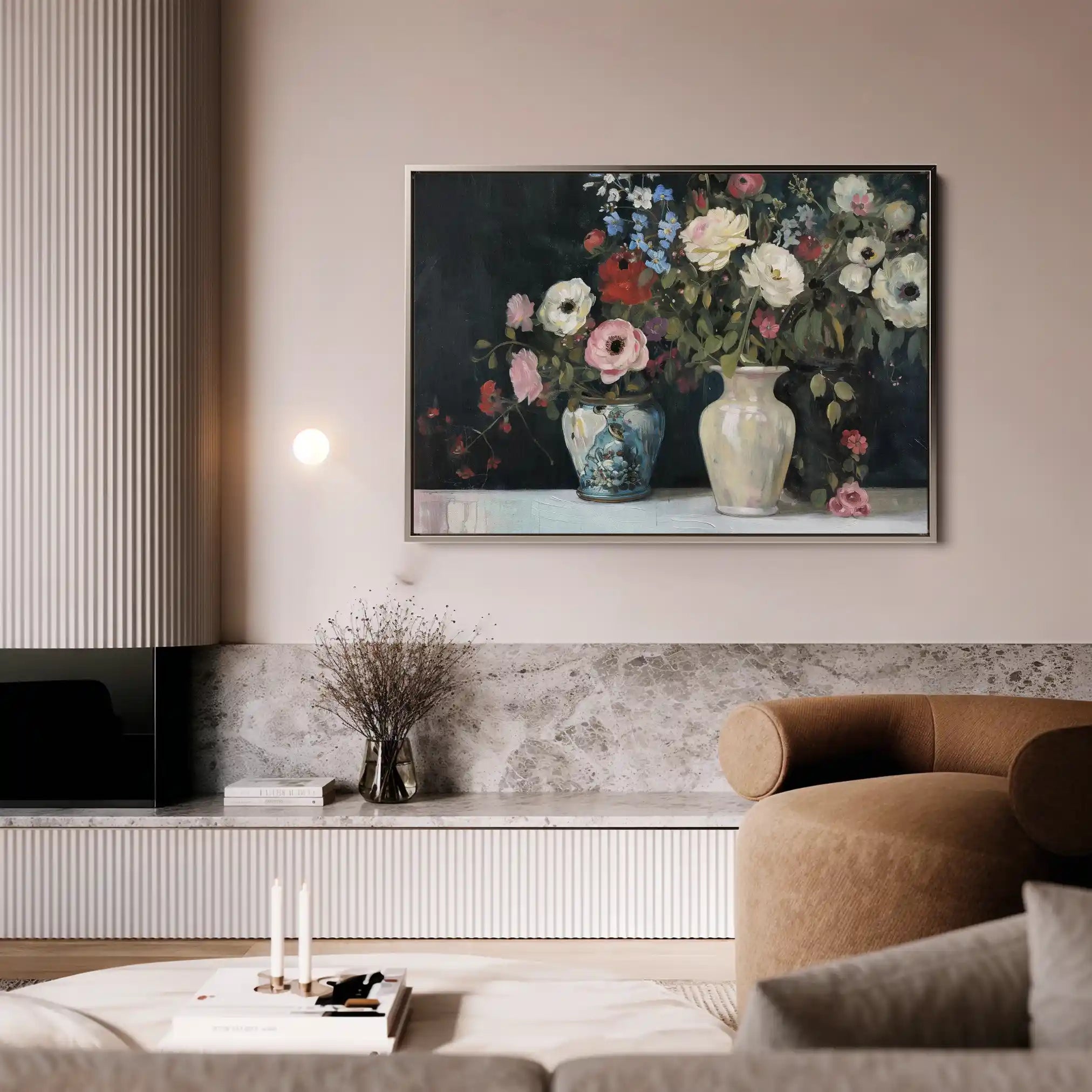 Floral 693 Canvas Art 60 x 40 cm / Black