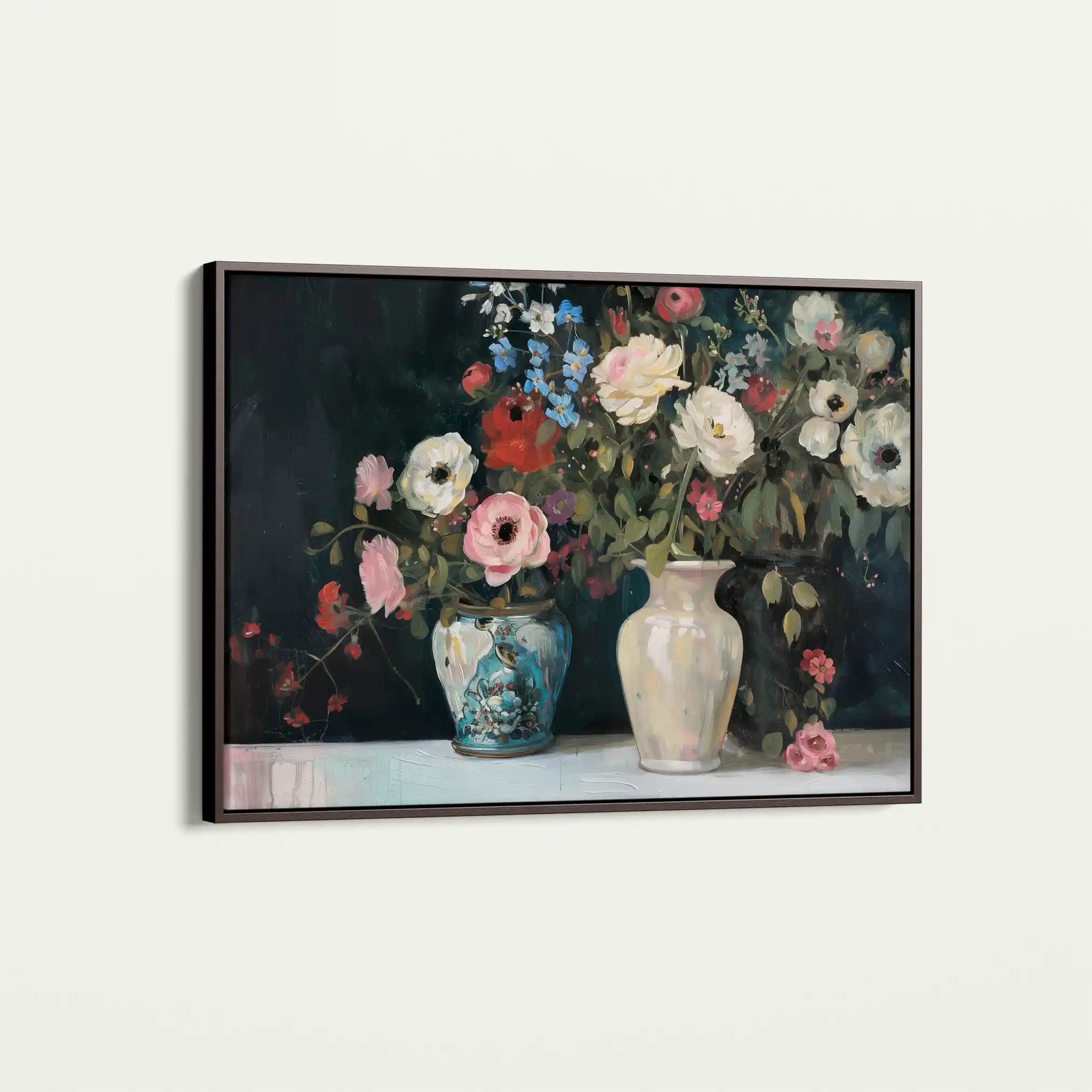 Floral 693 Canvas Art 60 x 40 cm / Black